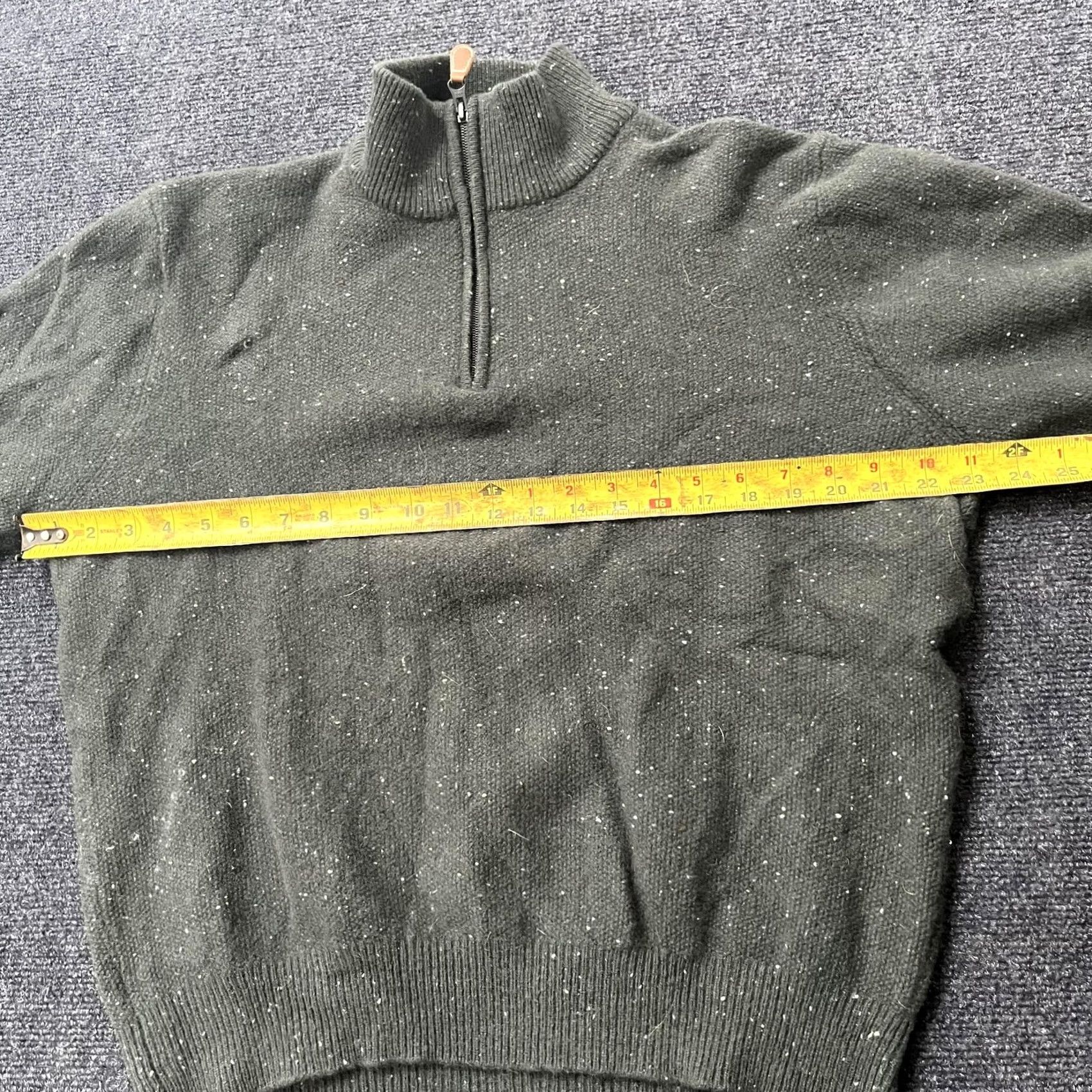 Jos. A. Bank Jos A Bank Sweater Mens Medium Green Lambswool Quarter Zip Mock Neck Pullover Size US M / EU 48-50 / 2 - 6 Thumbnail