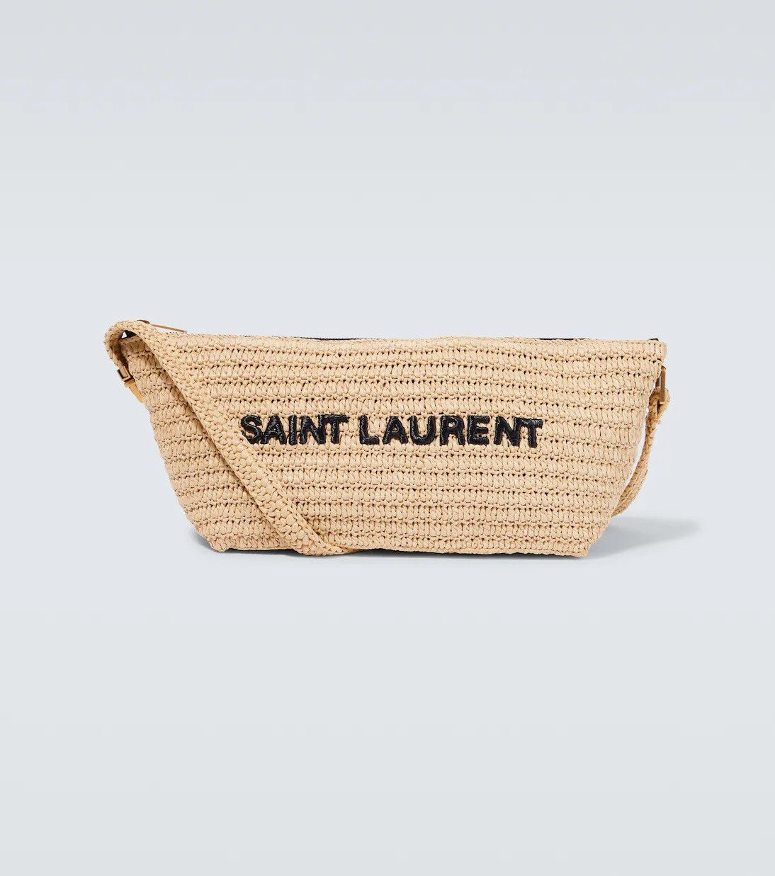 Saint Laurent Paris Saint Laurent Raffia Crossbody Shoulder Bag in Neutral Size ONE SIZE - 1 Thumbnail