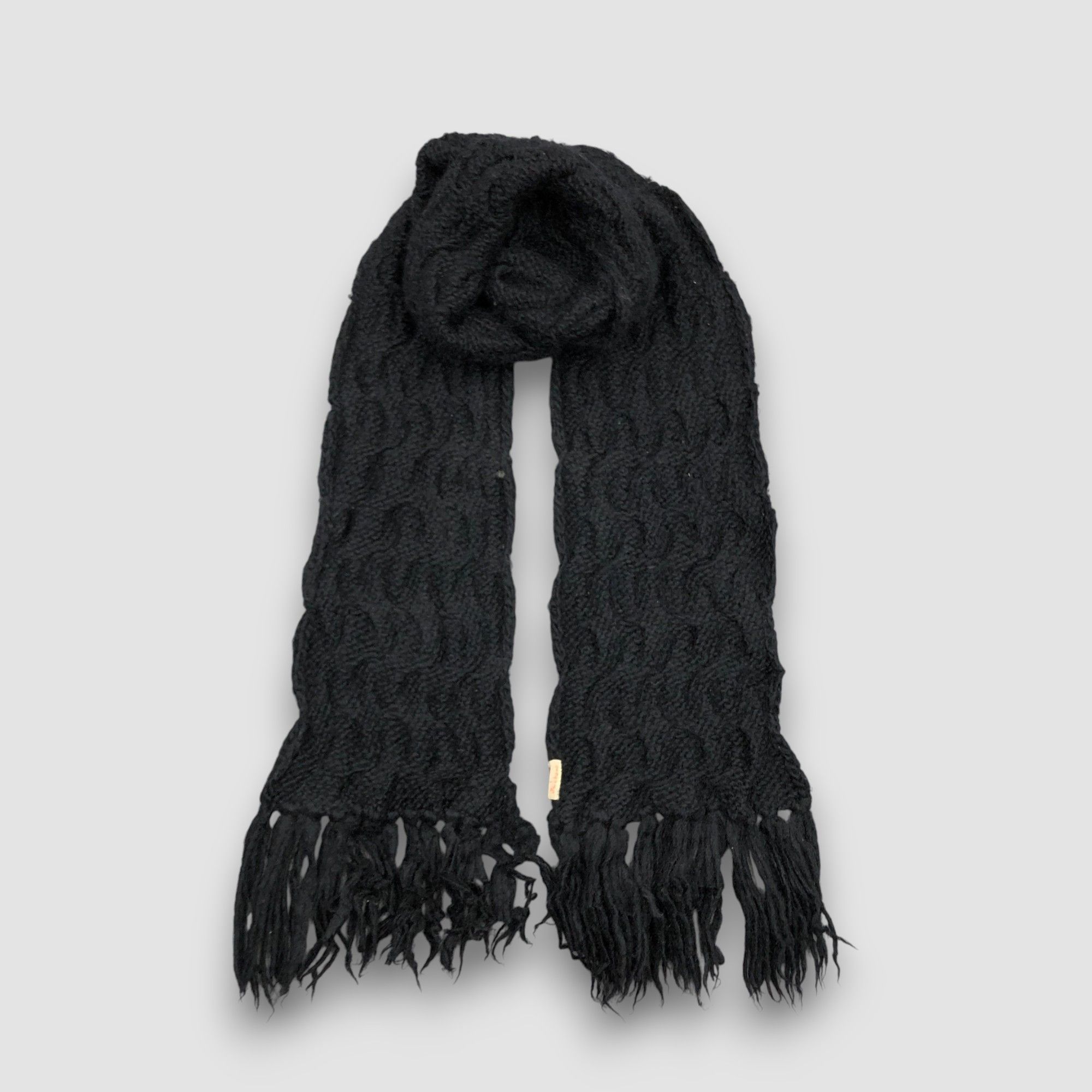 Japanese Brand Vintage Japanese Cringe Scarf Muffler Crochet Wool Scarves Size ONE SIZE - 1 Thumbnail