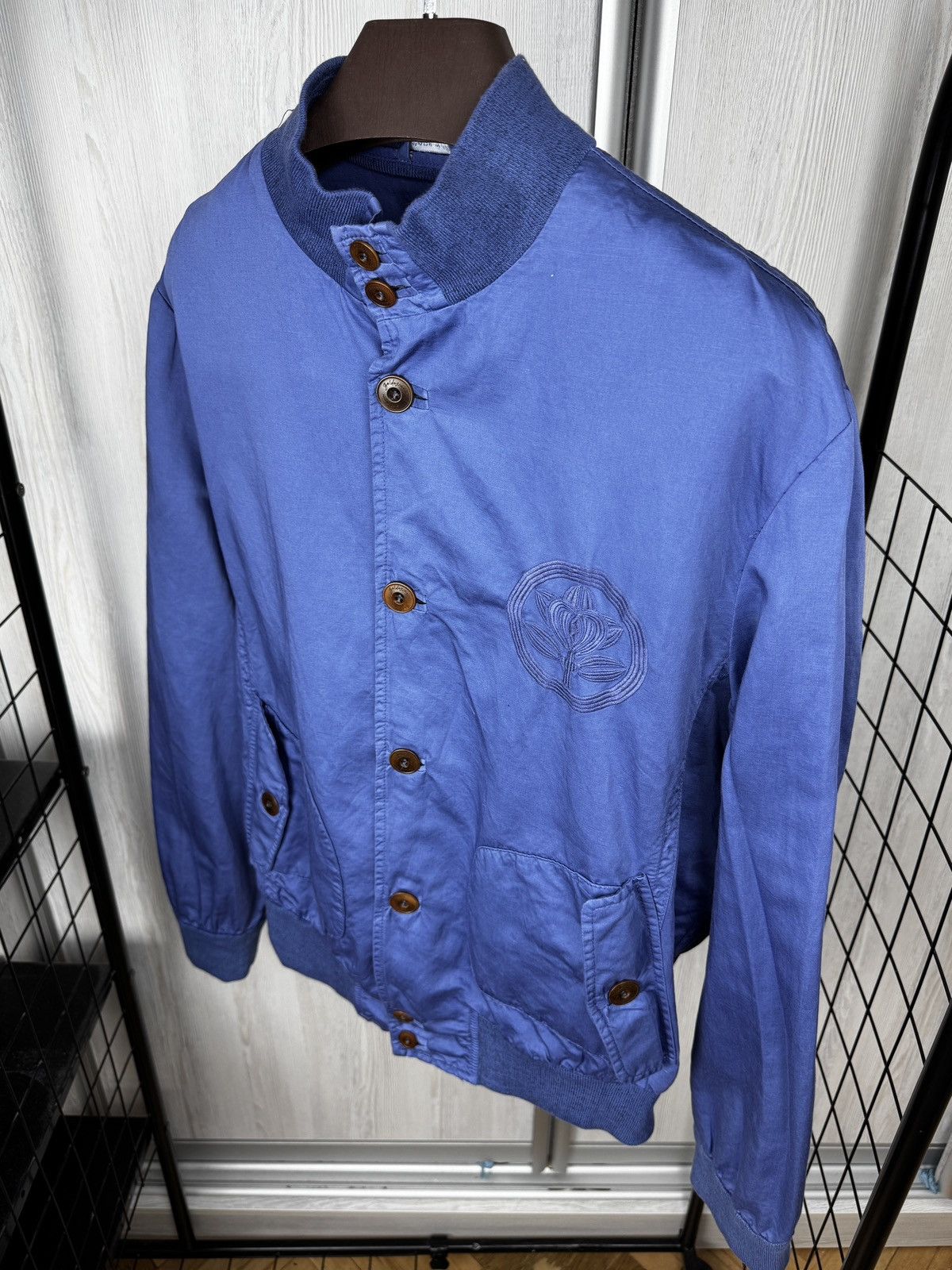 Baldessarini Baldessarini made in Italy blue linen cotton bomber jacket Size US L / EU 52-54 / 3 - 9 Thumbnail