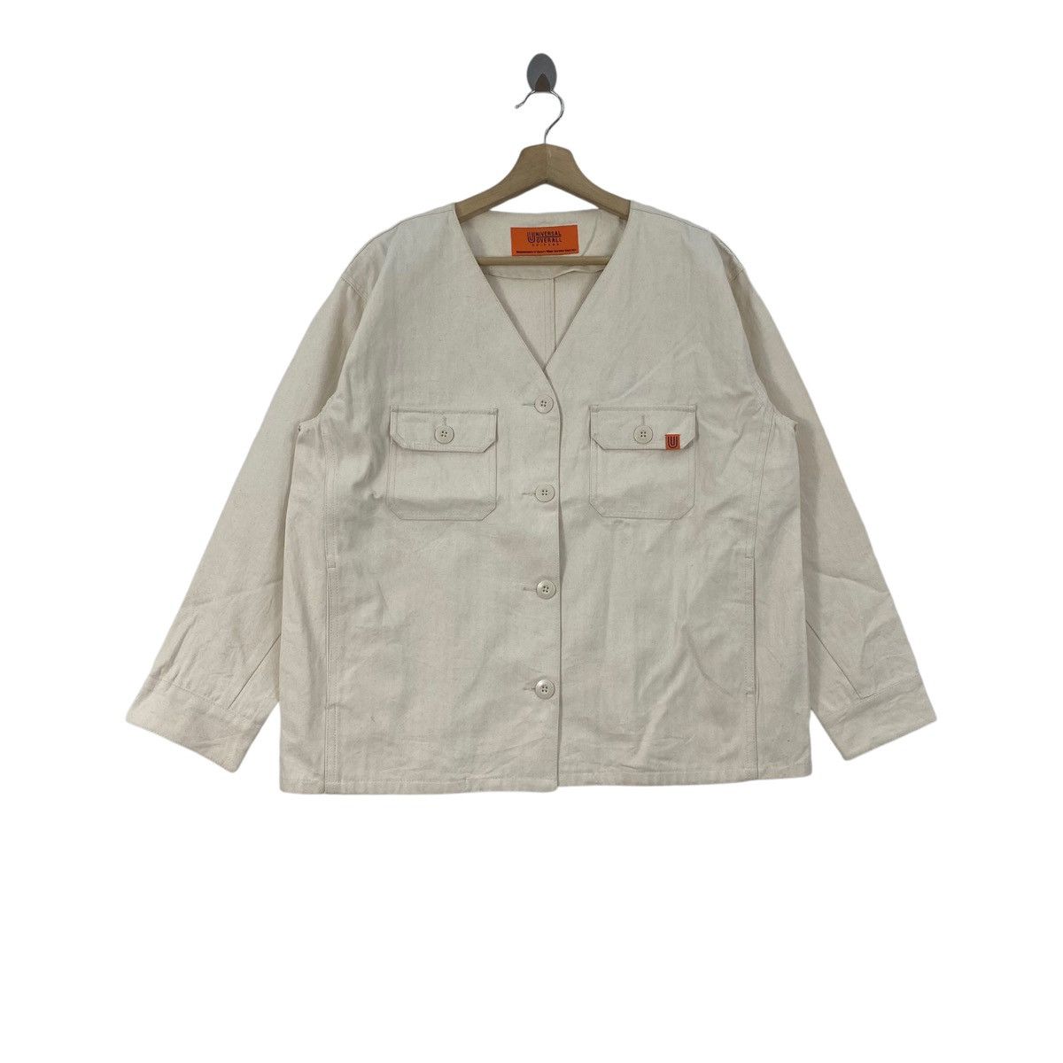 Universal Overall Chicago UNIVERSAL OVERALL CHICAGO Button Up Cream Denim Jacket Size US L / EU 52-54 / 3 - 1 Thumbnail