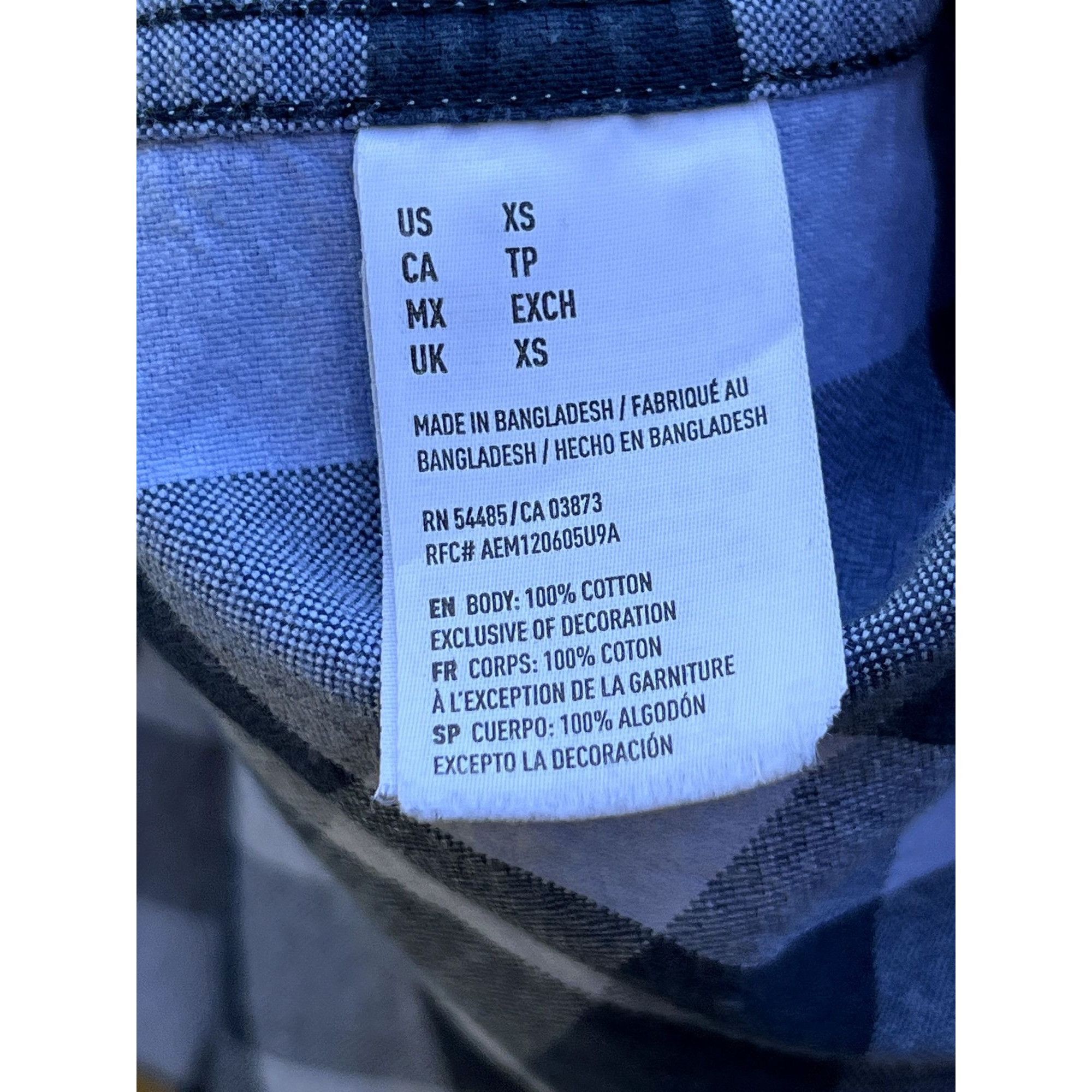 Other American Eagle - Long Sleeve Plaid Men's Shirt - Blue - Extr Size US XS / EU 42 / 0 - 8 Thumbnail