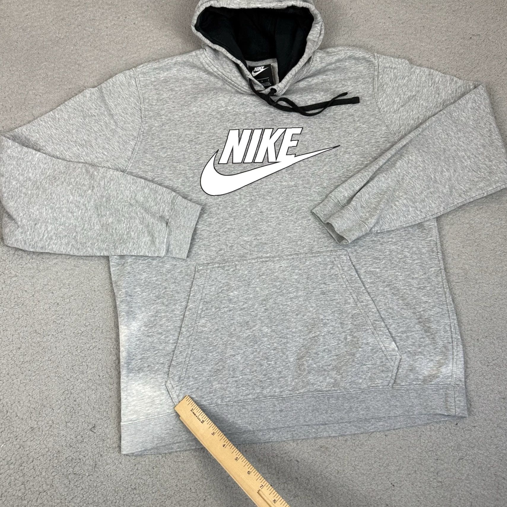 Nike Nike Sweatshirt Mens Hoodie Adult L Gray Logo Swoosh Distressed Pockets Regular Crew Neck Pullover Classic Sports All Seasons Size US L / EU 52-54 / 3 - 6 Thumbnail