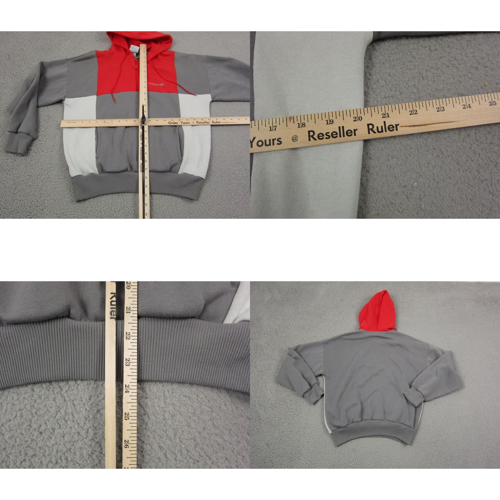 Adidas VINTAGE Adidas Hoodie Adult Small Gray Red White Sweatshirt Mens 80s 1/4 Zip Size US S / EU 44-46 / 1 - 8 Thumbnail