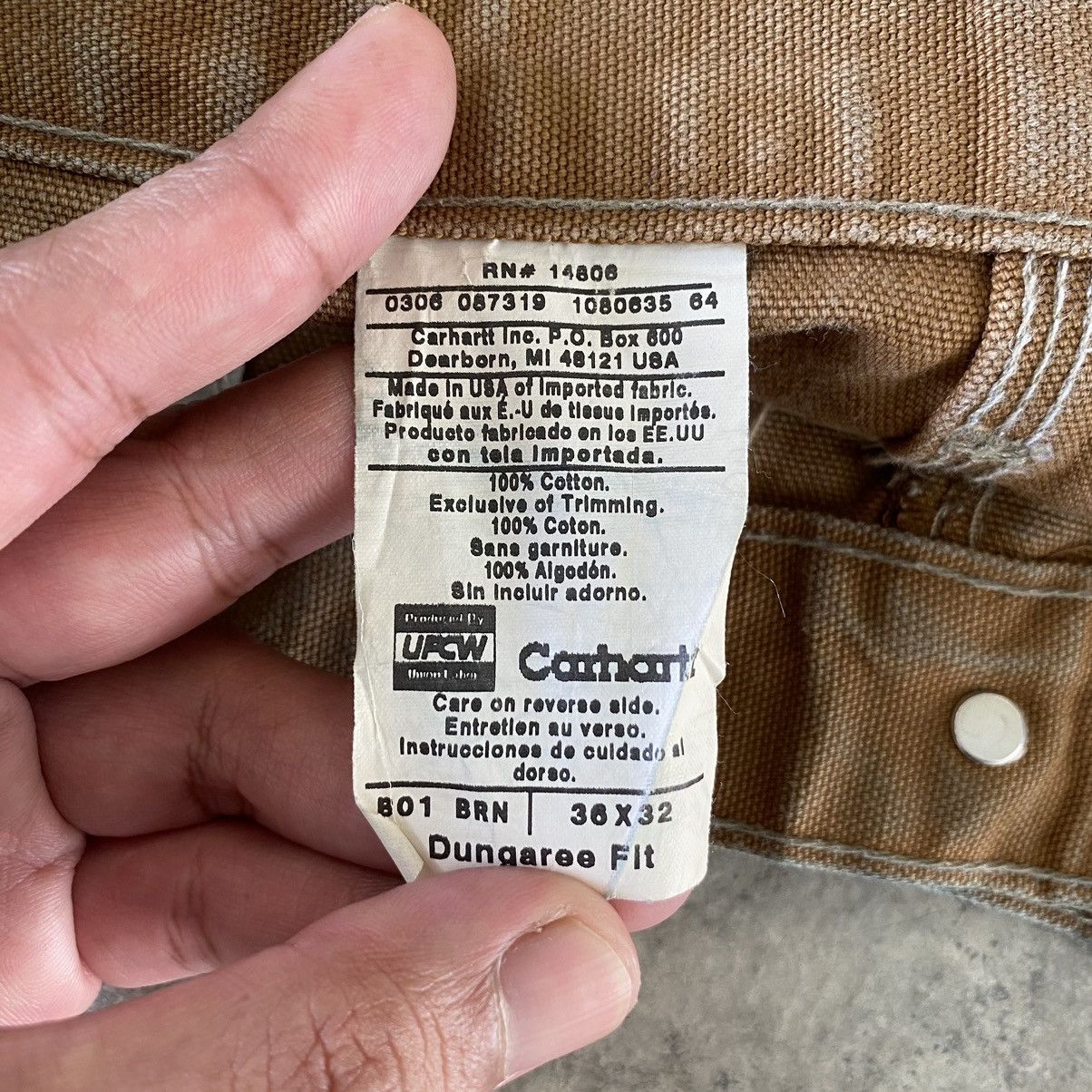 Carhartt VTG Carhartt Double Knee Faded Dirty Carpenter Pants Size US 35 - 19 Thumbnail