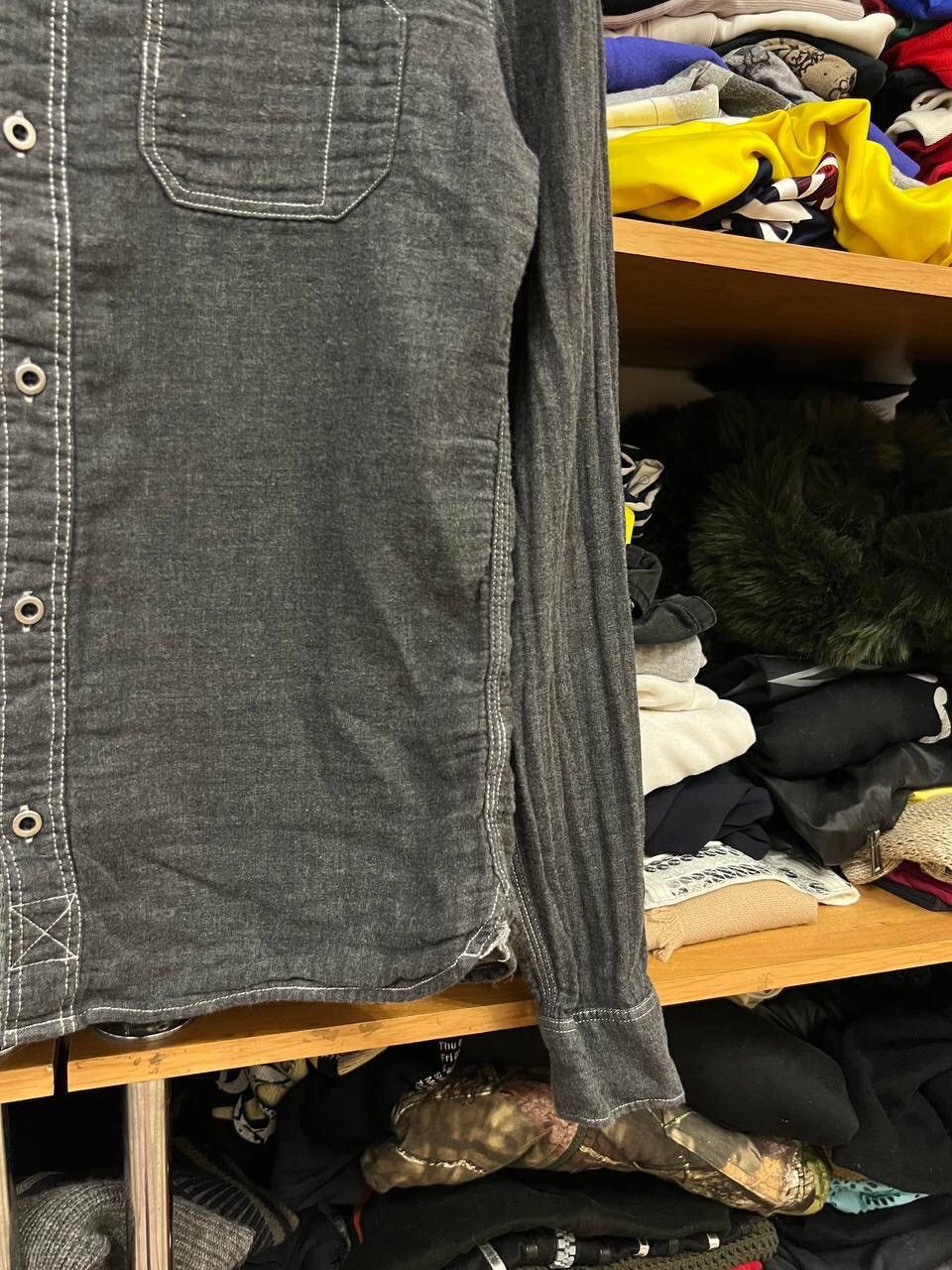 Allsaints Allsaints Luxury Abstract Y2K Grey Rare Shirt Button Ups Size US S / EU 44-46 / 1 - 5 Thumbnail