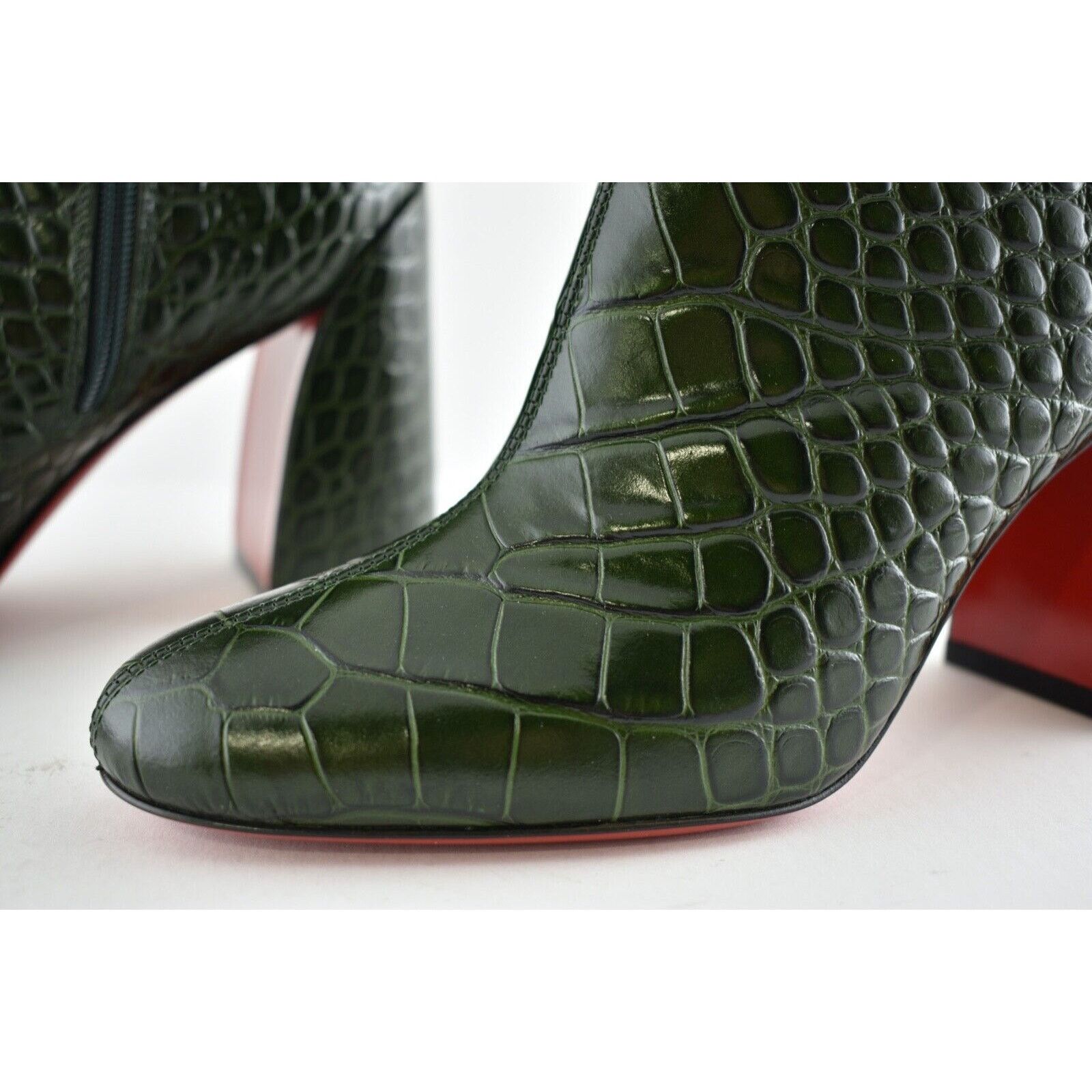 Christian Louboutin Christian Louboutin Turela 85 Forest Green Croc Short Ankle Size US 12 / IT 42 - 5 Thumbnail
