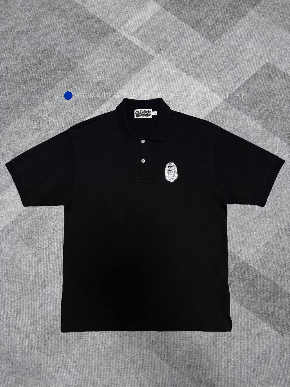 Bape Rhinestone Ape Head Polo in Black Size US S / EU 44-46 / 1 - 1 Thumbnail