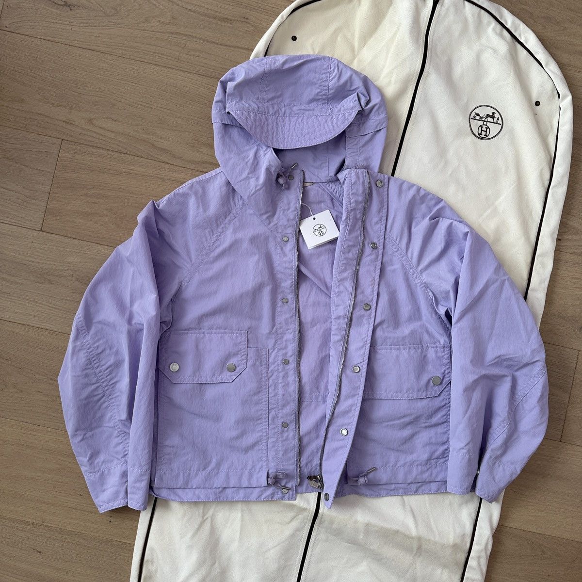 Hermes $4,800 SS23 Mens Purple Parachute Style Windbreaker Jacket Size US M / EU 48-50 / 2 - 8 Thumbnail