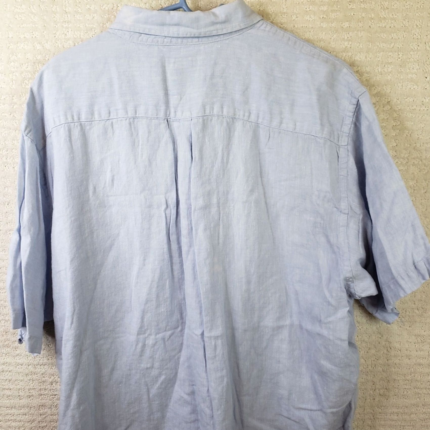 Brooks Brothers Brooks Brothers Sport 100% Linen Shirt Men's XL Blue Short Sleeve Button-Up Collared Casual Wear Size US XL / EU 56 / 4 - 7 Thumbnail