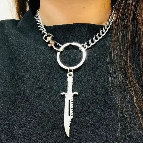 Other Big Knife Sword Dagger O ring Curb Cuban Choker Size ONE SIZE - 1 Thumbnail