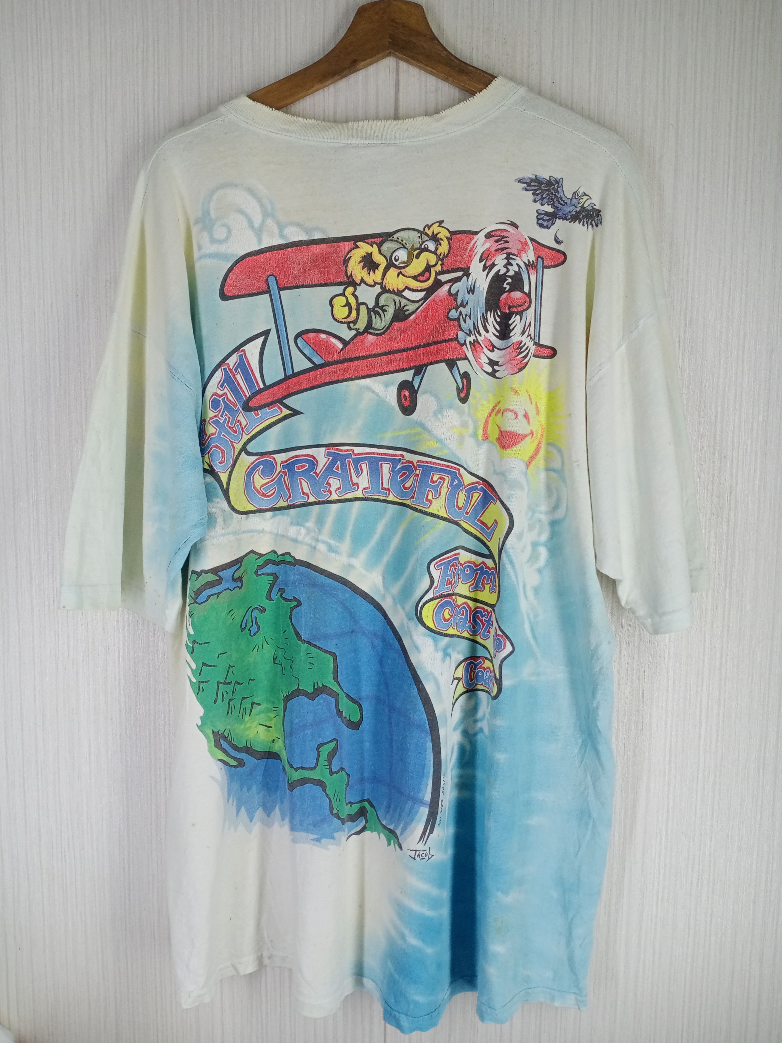 Grateful Dead × Liquid Blue Very Rare Vintage 90s Grateful Dead Band Distressed Tshirt Size US XL / EU 56 / 4 - 2 Thumbnail