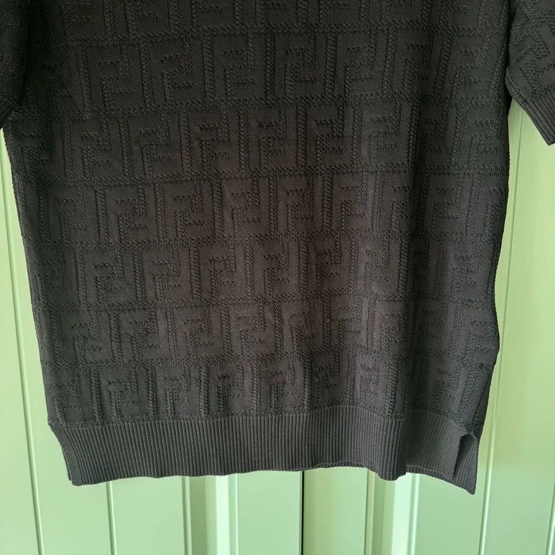 Fendi Fendi size 38 Black Logo Pattern Knitted Short Sleeve Size US XXS / EU 40 - 7 Thumbnail