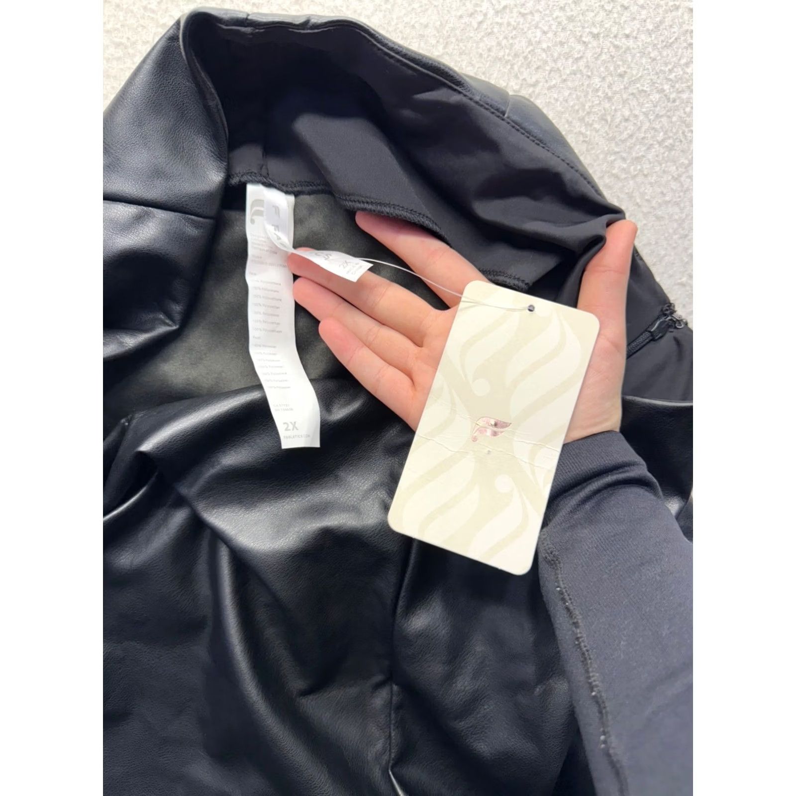 Fabletics Fabletics 2X Black Faux Leather HighRise Pants Stretchy Comfort Women Plus Size 2X Size 40" / US 18 - 4 Thumbnail