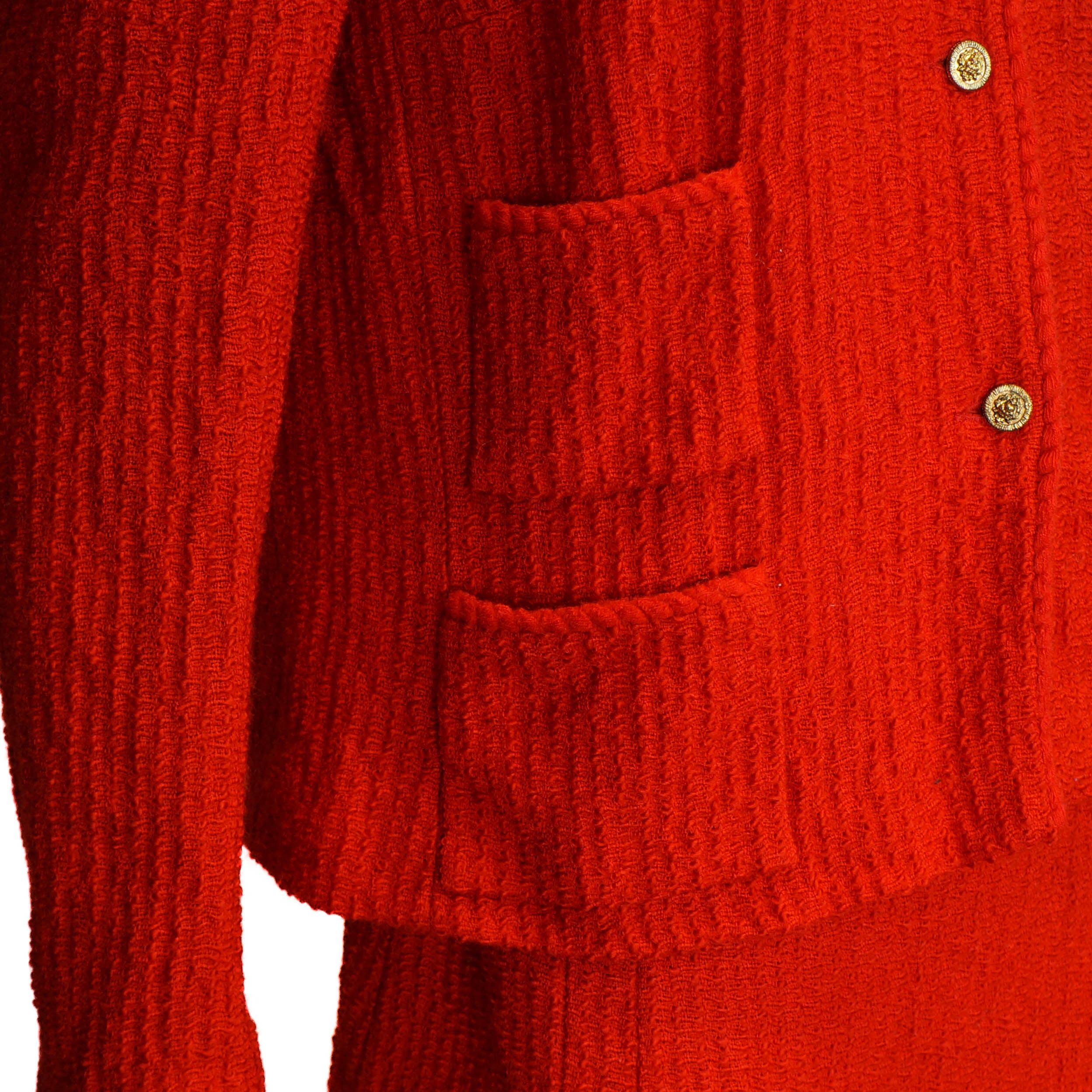 Chanel CHANEL Boutique 1978-1985 Red Tweed Jacket Suit Vintage Size M / US 6-8 / IT 42-44 - 6 Thumbnail