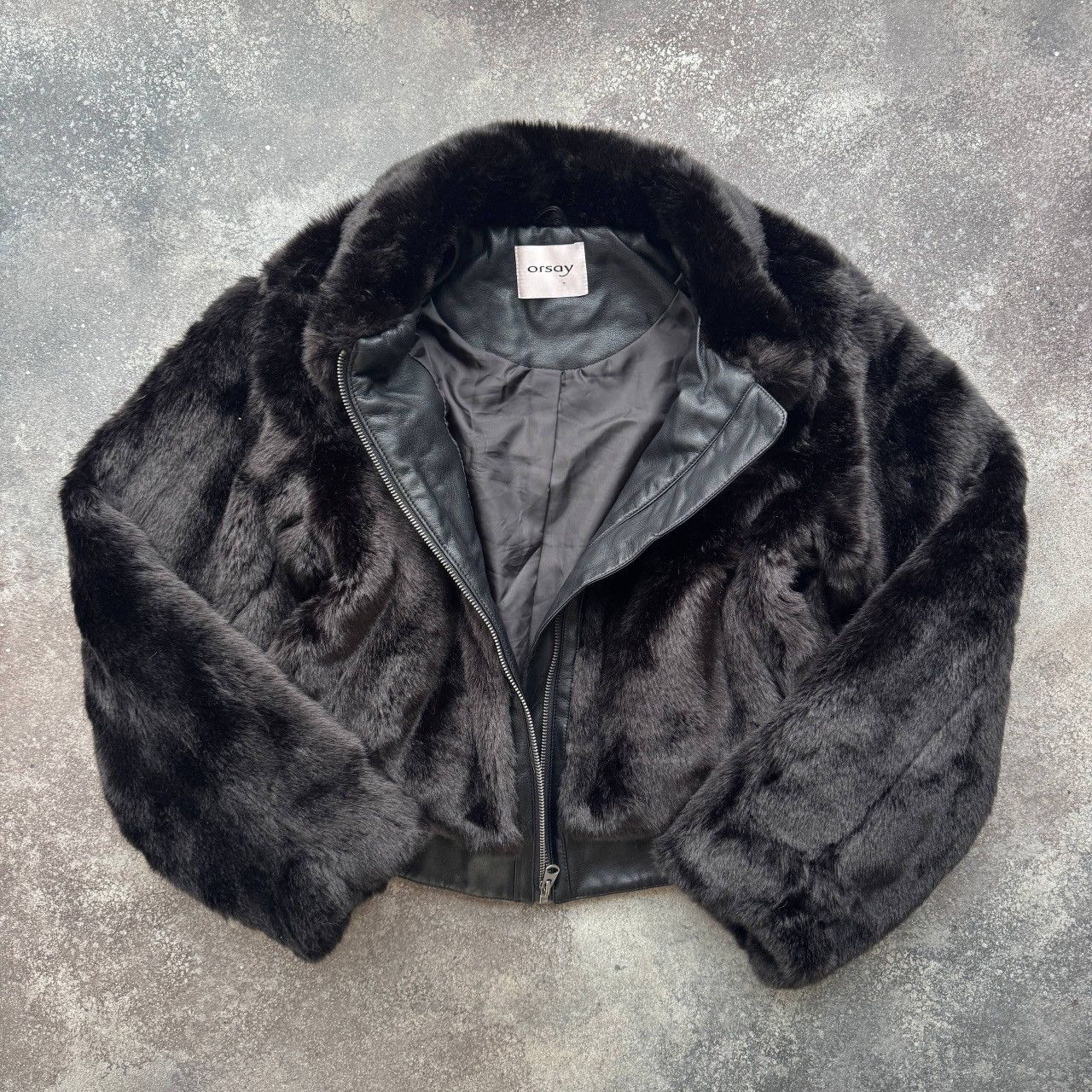 Hysteric Glamour Orsay Y2K Glam Black Faux Fur Oversized Bomber Jacket Size L / US 10 / IT 46 - 4 Thumbnail