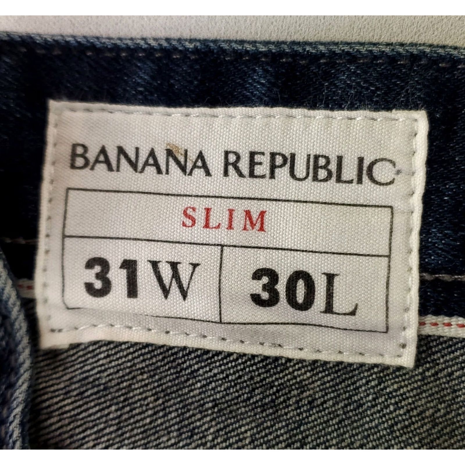 Banana Republic Banana Republic Jeans Selvedge Japanese Kaihara Slim Mens 31x30 32x29.5 Actual Blue Straight Jeans Mens Size US 31 - 3 Thumbnail