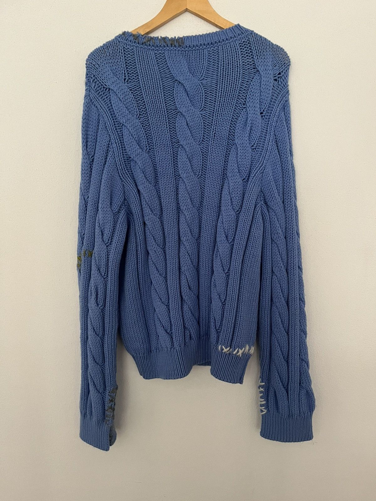 Marni Marni light blue V-neck distressed Knit sweater Size US M / EU 48-50 / 2 - 2 Thumbnail
