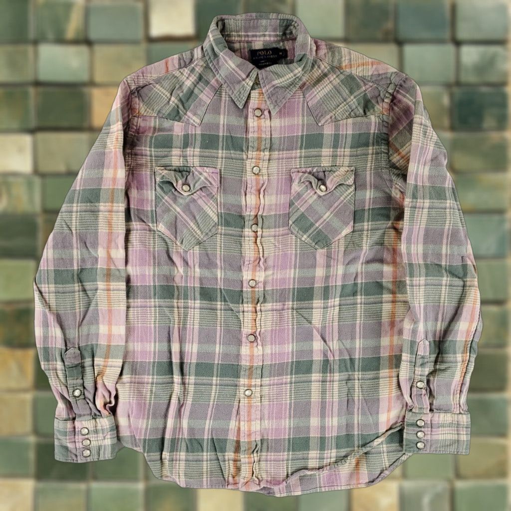 Polo Ralph Lauren Polo Ralph Lauren Shirt Plaid Flannel Pearl Snap Western Mens M Multicolor Relaxed Fit Long Sleeve Mens Size US M / EU 48-50 / 2 - 1 Thumbnail