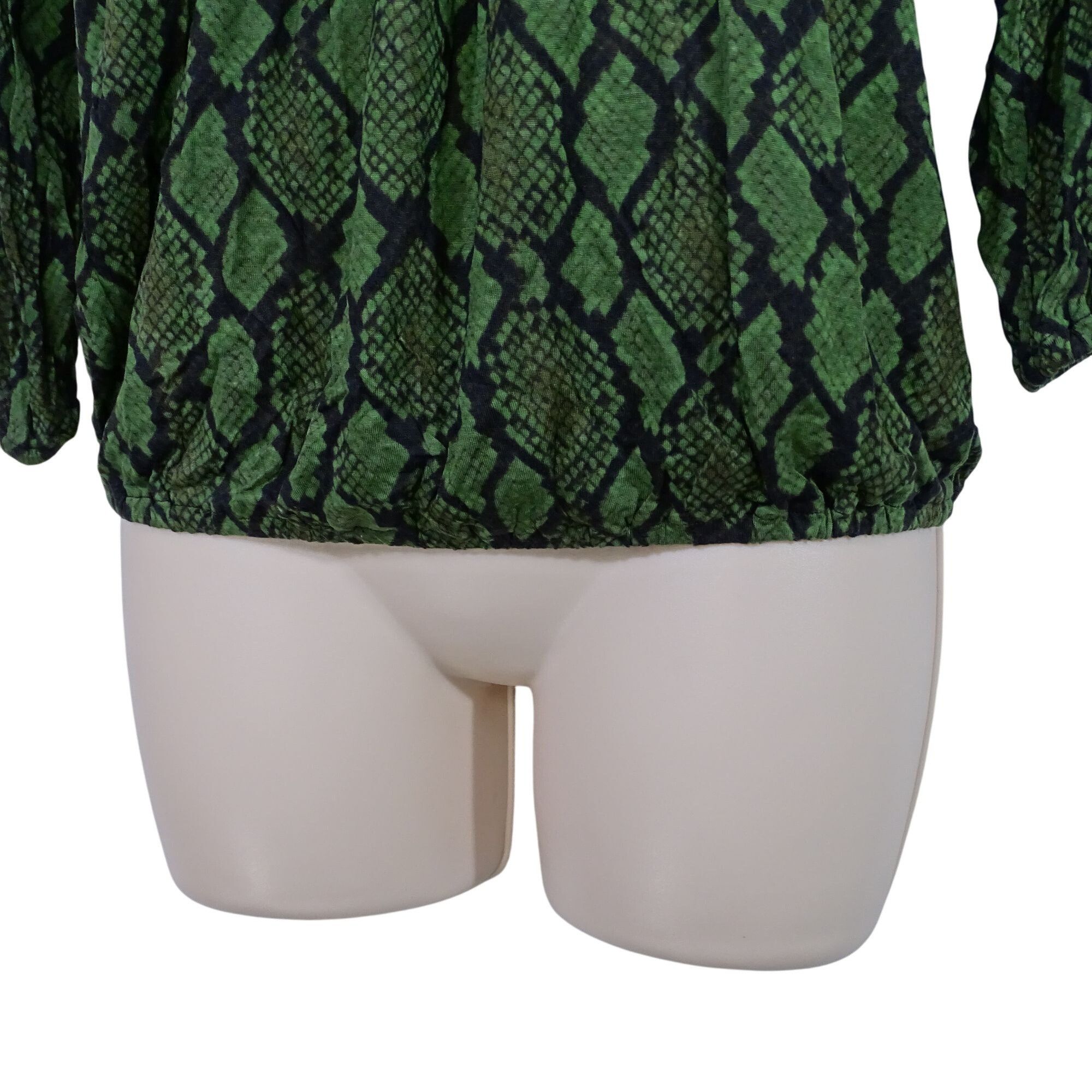 Michael Kors Michael Michael Kors Green Snake Print Knit Top Women Size P Size XXS / US 00 / IT 34 - 4 Thumbnail