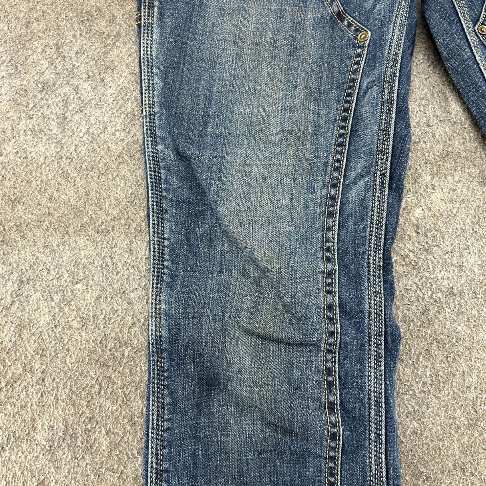Carhartt Carhartt Jeans Womens 10 Blue Slim Straight Denim Cotton Workwear Pants 5-Pocket Inseam 30in Dark Blue Velvet Logo Zipper Button Size 32" / US 10 / IT 46 - 3 Thumbnail