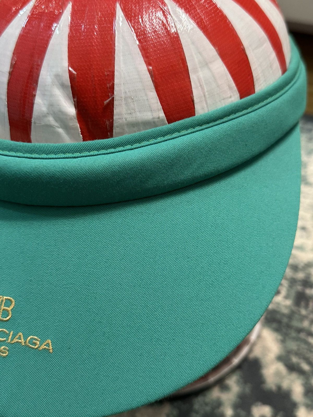 Balenciaga 1990 - Balenciaga BB Logo Visor Hats (Turquoise) Size ONE SIZE - 13 Thumbnail