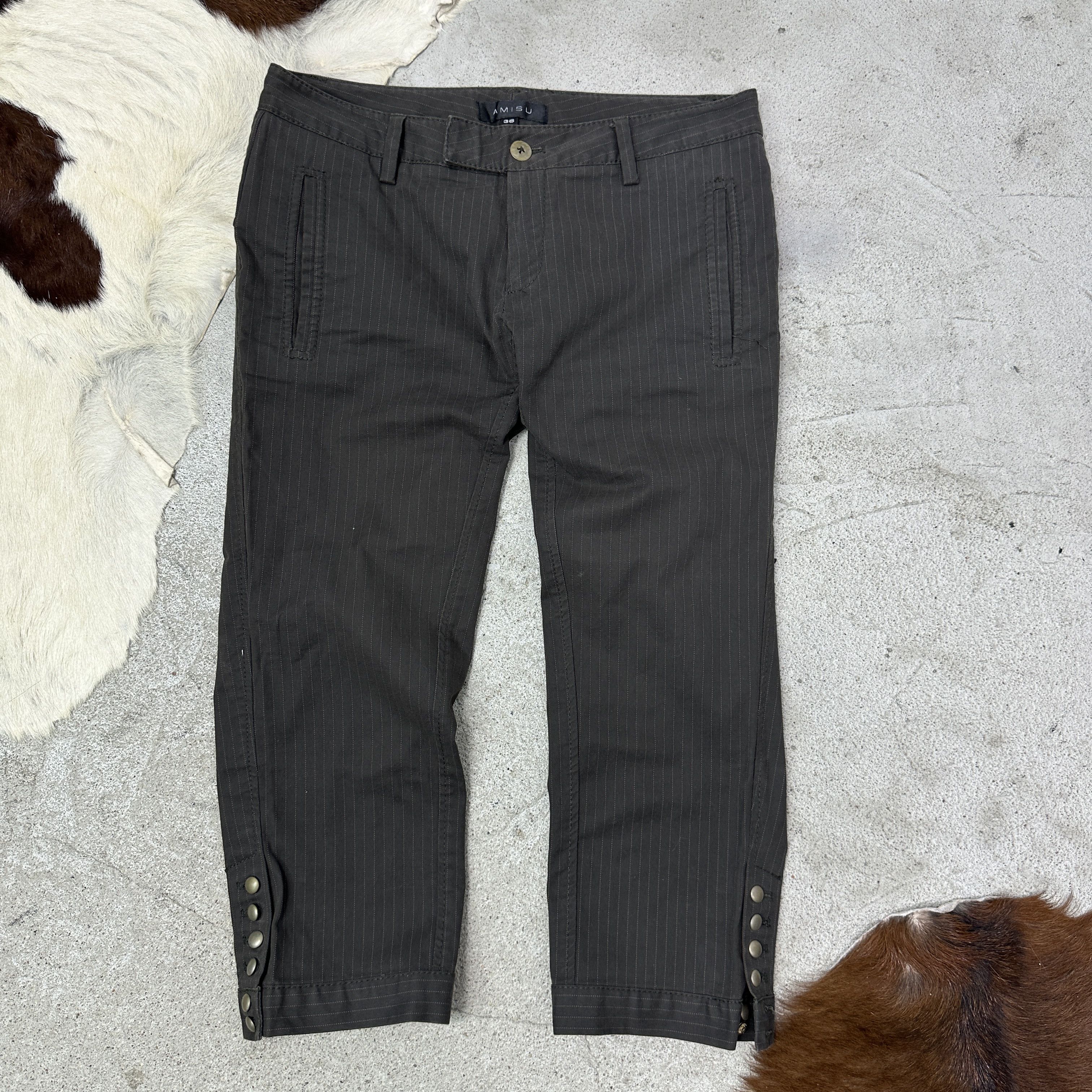 Vintage Vintage Capri Butonned Stripped Office Siren Pants Y2K Size 25" / US 0 / IT 36 - 2 Thumbnail
