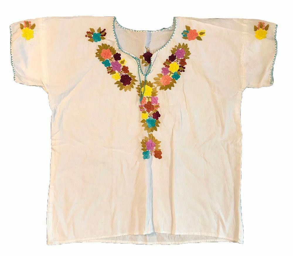 Designer Pre Owned White Hand Made Blouse Xl Size XL / US 12-14 / IT 48-50 - 2 Thumbnail