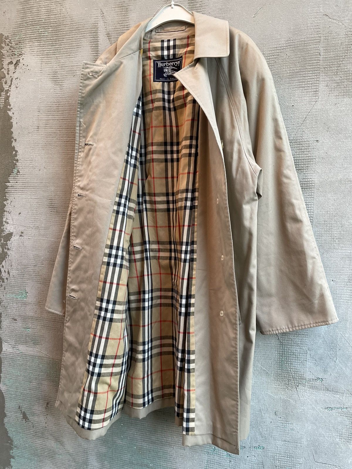 Burberry × Designer Burberry Burberrys Vintage 90s Nova Check Beige Trench Coat Size US L / EU 52-54 / 3 - 8 Thumbnail