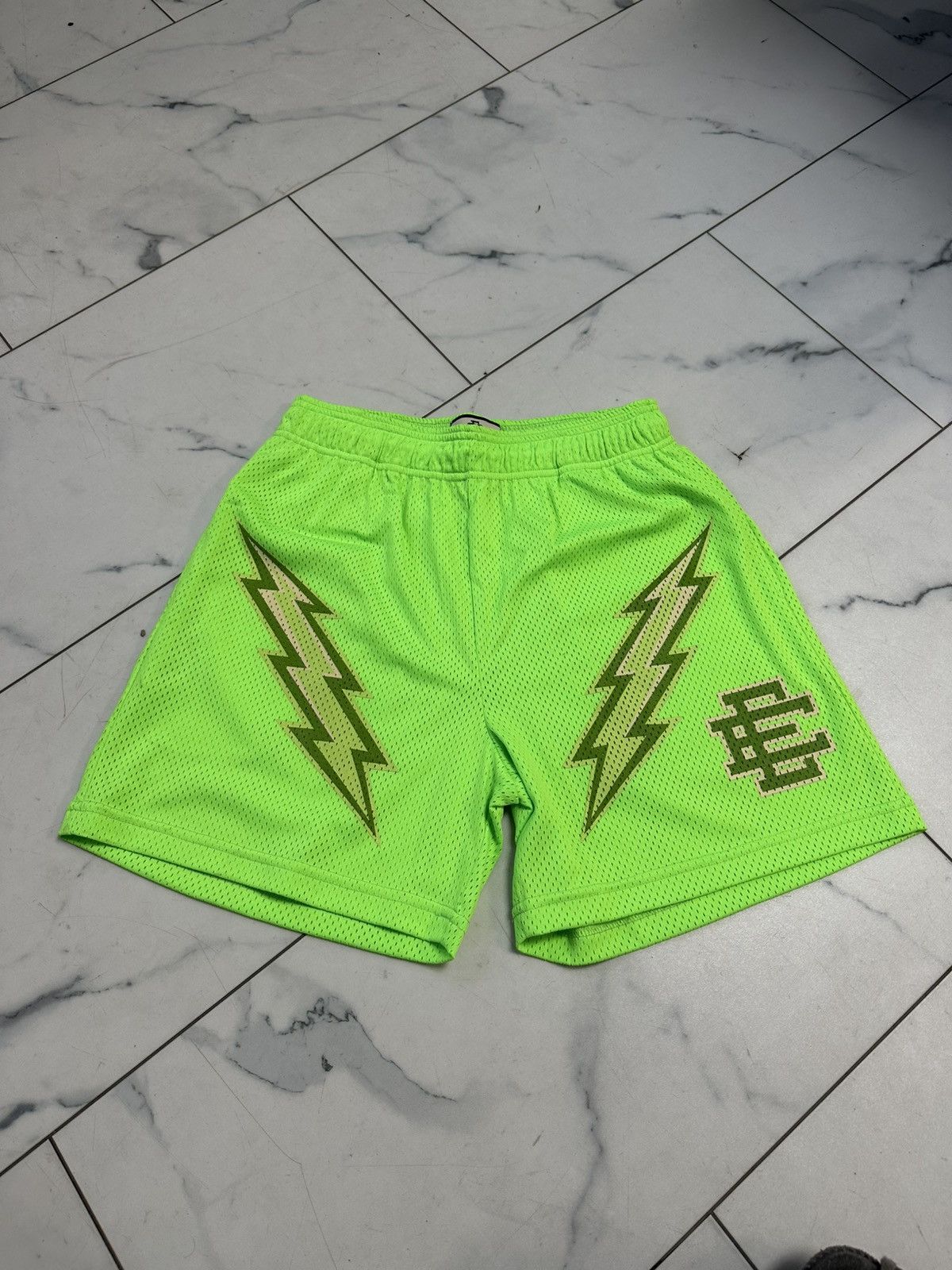 Eric Emanuel Eric Emanuel EE Shorts ‘Gecko Green Bolt Pattern’ Size US 34 / EU 50 - 1 Thumbnail