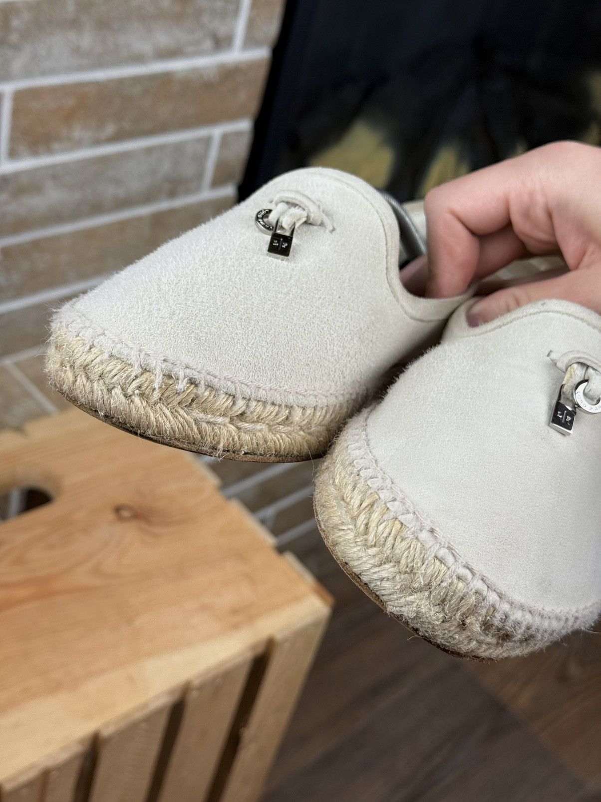 Loro Piana Loro Piana White Suede Espadrilles Size US 11 / IT 41 - 9 Thumbnail