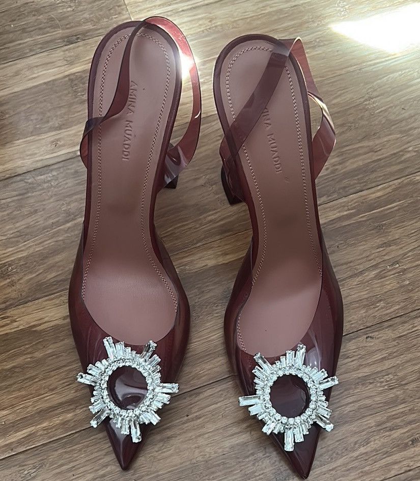 Amina Muaddi AMINA MUADDI ‘Begum’ Crystal PVC Slingback Glass Pumps Size US 9 / IT 39 - 1 Thumbnail
