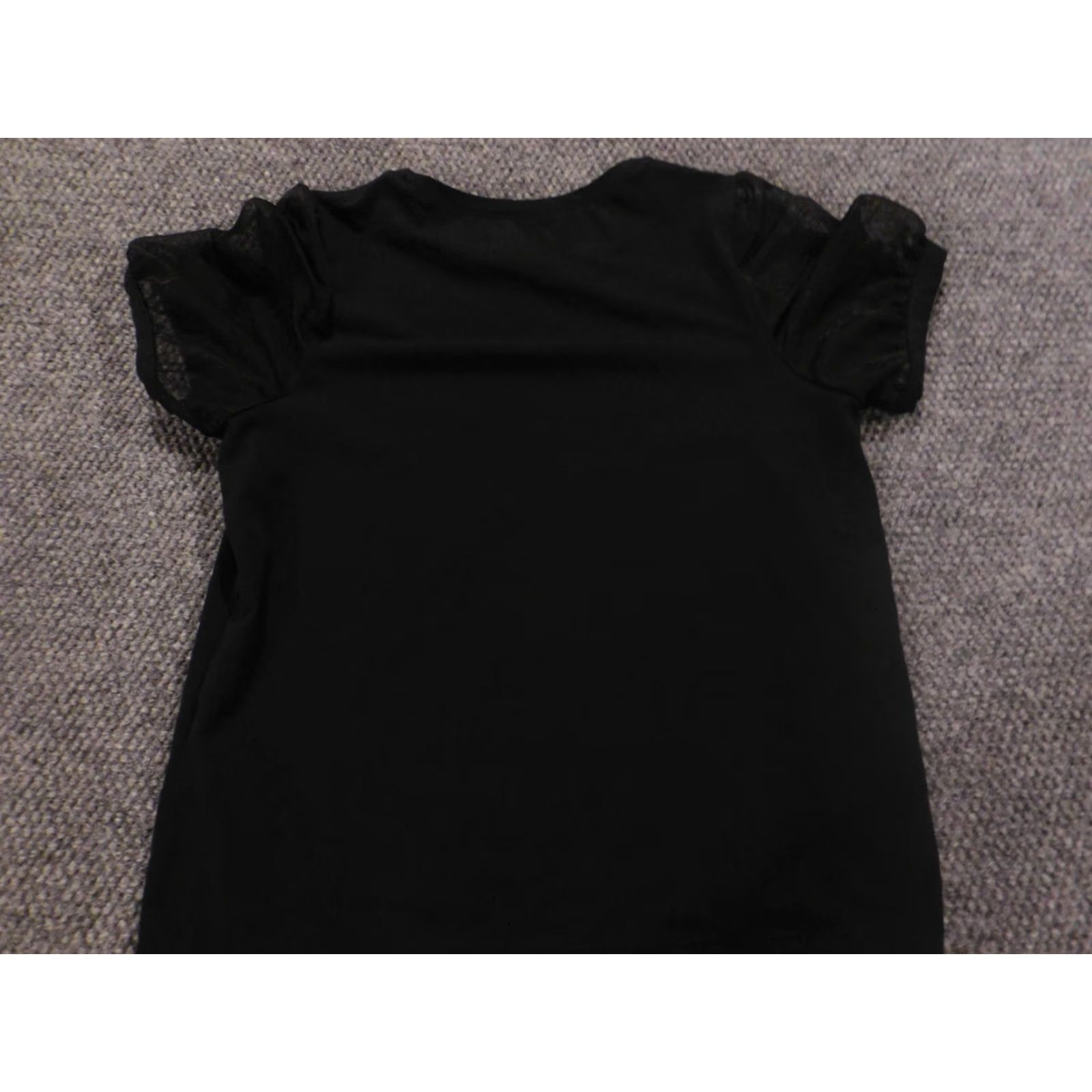 Madewell Madewell Blouse Small Black Crew Neck Pullover Top Stretch Casual Sleeve Cotton Polyester Rayon Ruffle Size S / US 4 / IT 40 - 7 Thumbnail