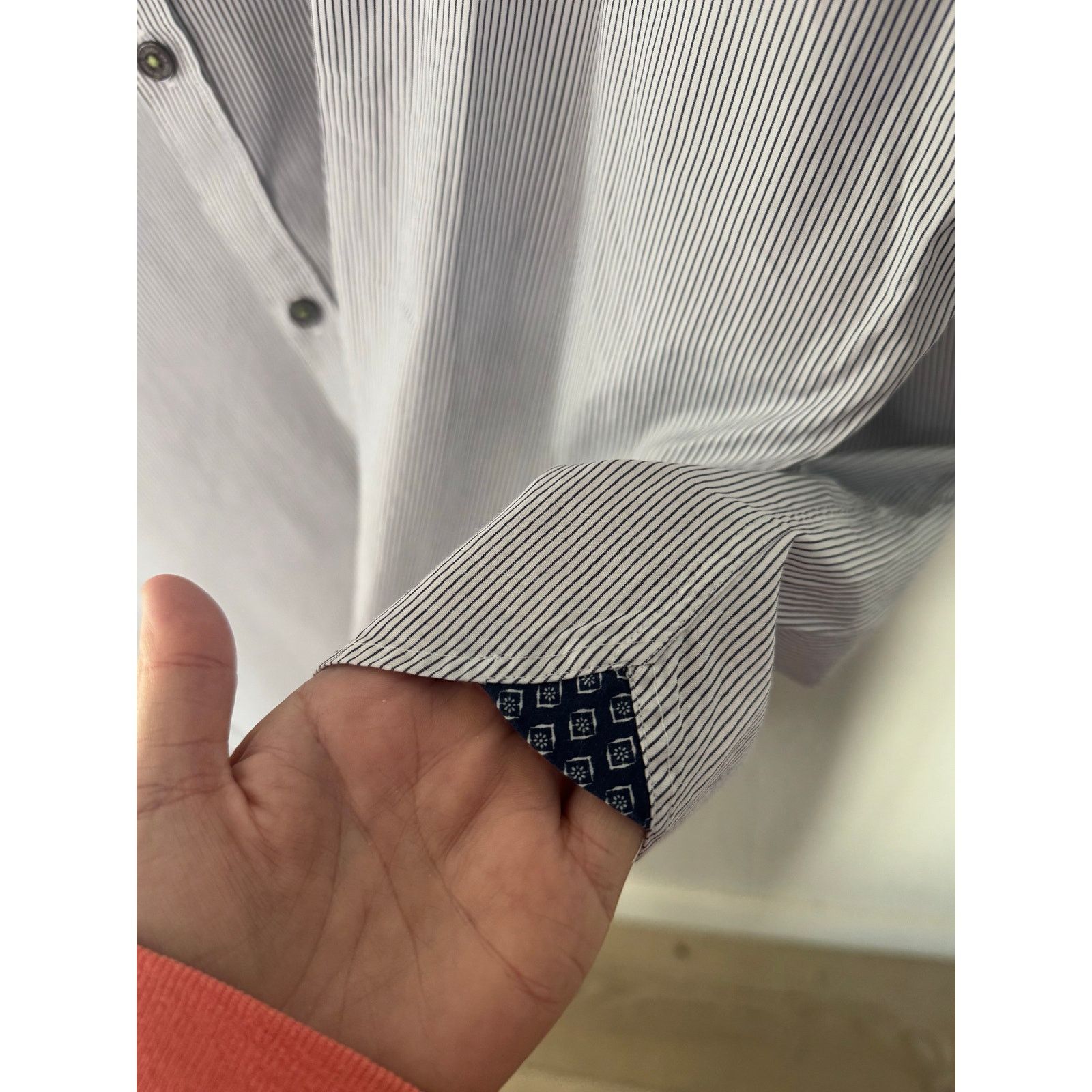 Ted Baker Ted Baker White and Blue Pinstriped Shirt Size 6 Size US XXL / EU 58 / 5 - 4 Thumbnail