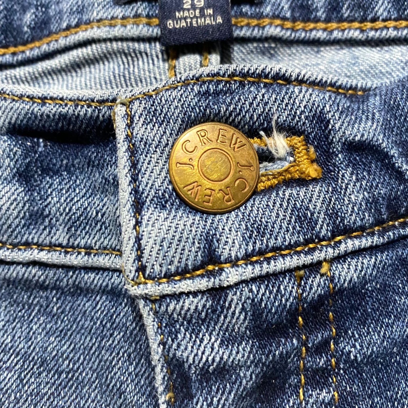 J.Crew J. Crew Womens Jeans Blue Denim Medium Wash Slim Boyfriend Distressed sz 29 Size 29" - 4 Thumbnail