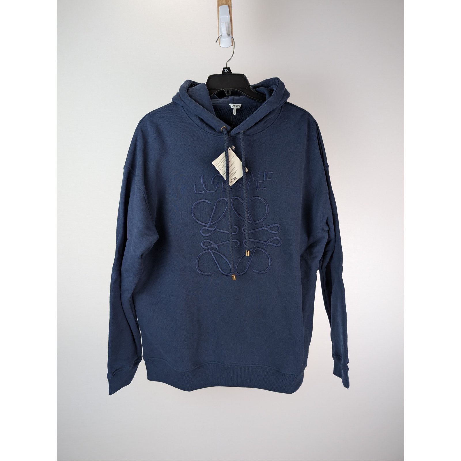 Loewe o1rshd1 Felpa Relaxed Fit Prussian Hoodie in Blue Size US XL / EU 56 / 4 - 1 Thumbnail