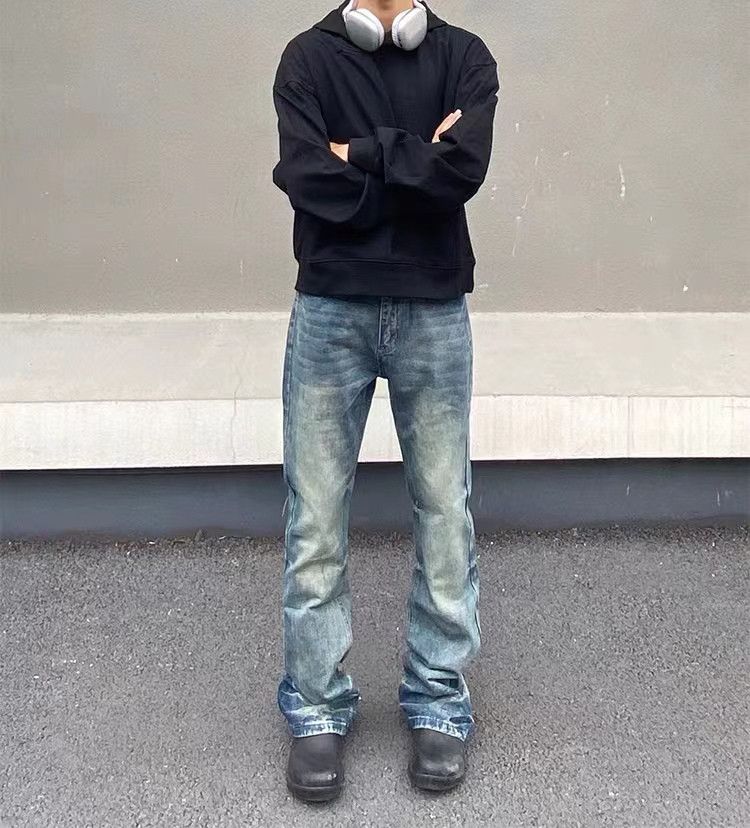 Japanese Brand × Jean High Street Aged Washed Straight Leg Micro Flare Jeans Size US 31 - 5 Thumbnail