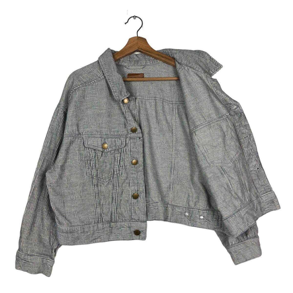 Hysteric Glamour 🔥CROPPED HICORY CHORE JACKET BIKER EARTH MUSIC & ECOLOGY Size US M / EU 48-50 / 2 - 11 Thumbnail