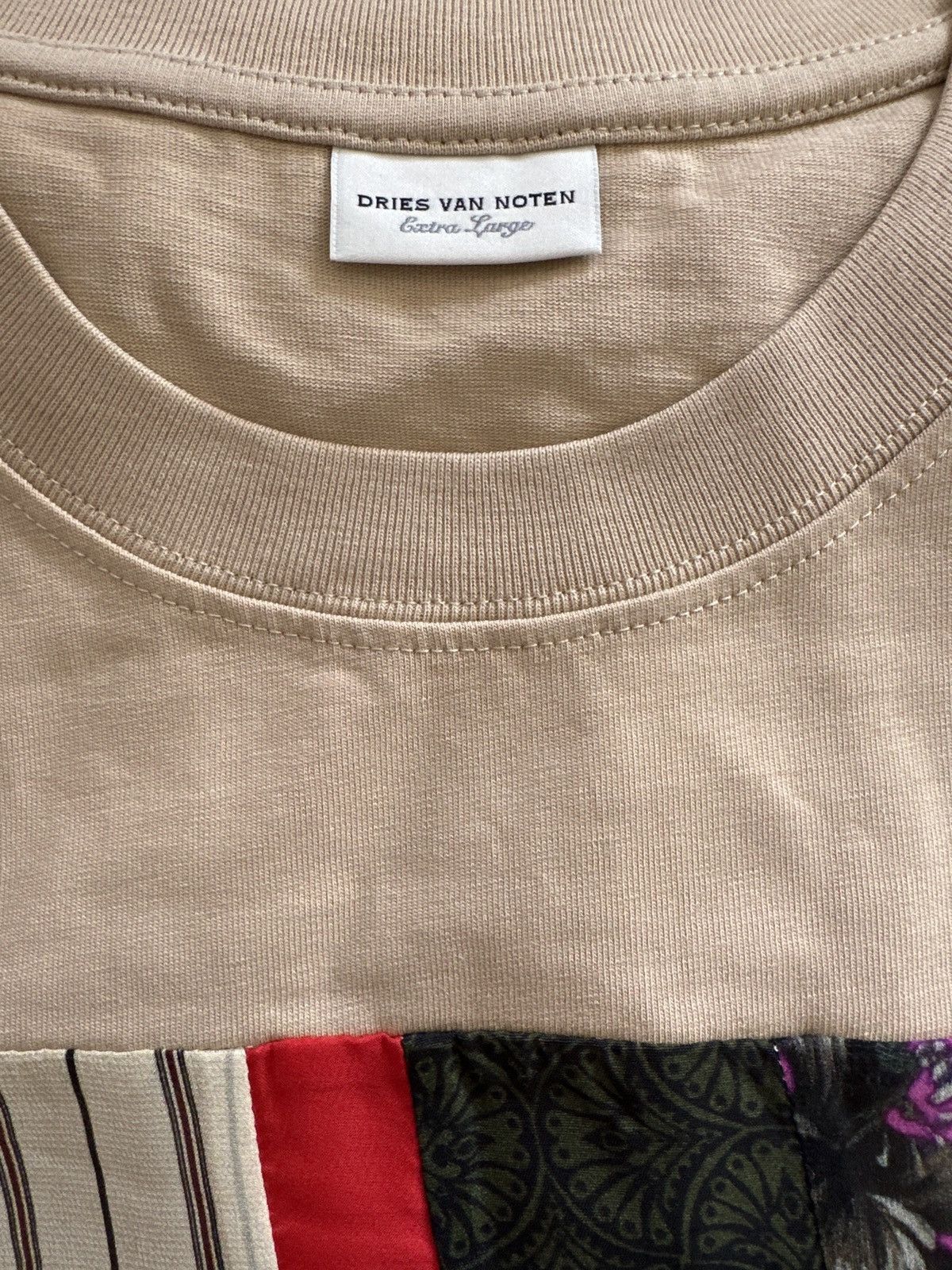 Dries Van Noten Dries Van Noten Beige Paneled T-Shirt 2013 Size US XL / EU 56 / 4 - 4 Thumbnail