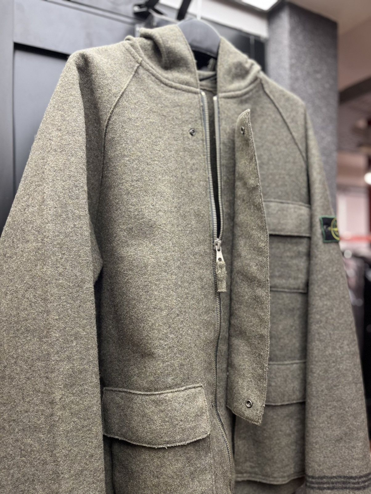 Stone Island 90s stone island vintage wool jacket green badge rare Size US XL / EU 56 / 4 - 7 Thumbnail