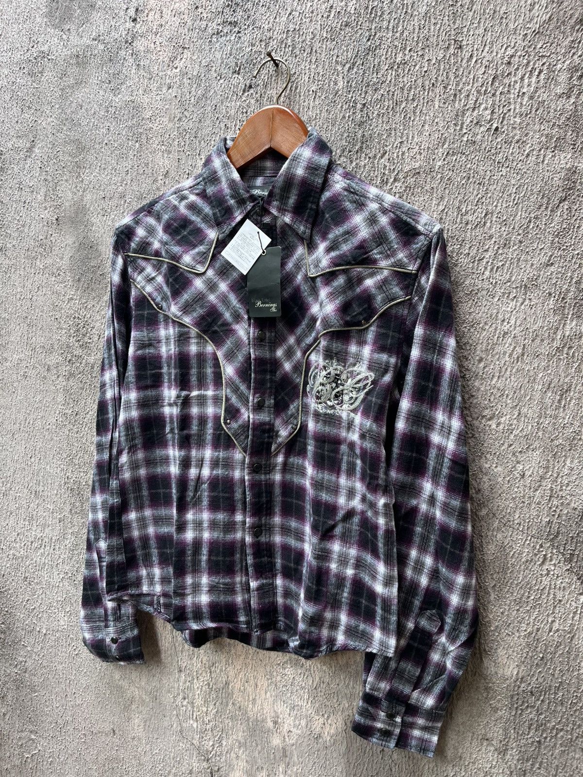 Japanese Brand Bernings Sho Plaid Embordered Logo Size US L / EU 52-54 / 3 - 2 Thumbnail