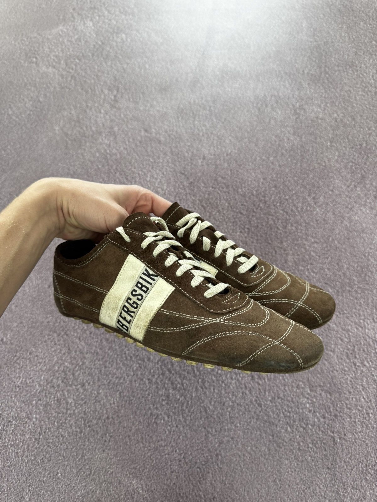 Dirk Bikkembergs 00’s Dirk Bikkembergs Distressed Leather Y2K Trainers Size US 8.5 / EU 41-42 - 3 Thumbnail