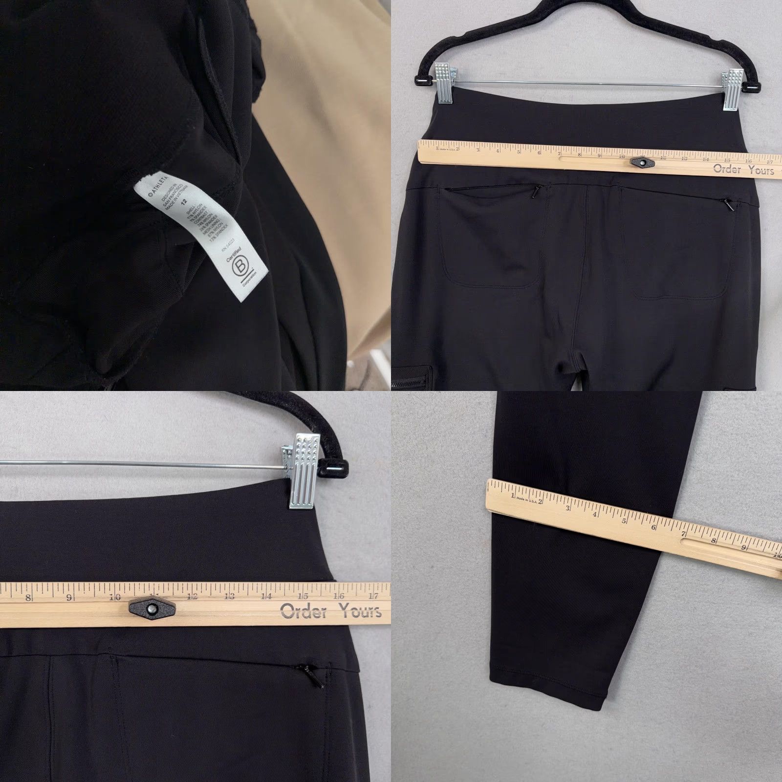 Athleta Athleta Leggings Womens 12 Black Ankle Cargo Pocket Zip Hiking Yoga Running Pant Size 34" / US 12 / IT 48 - 8 Thumbnail