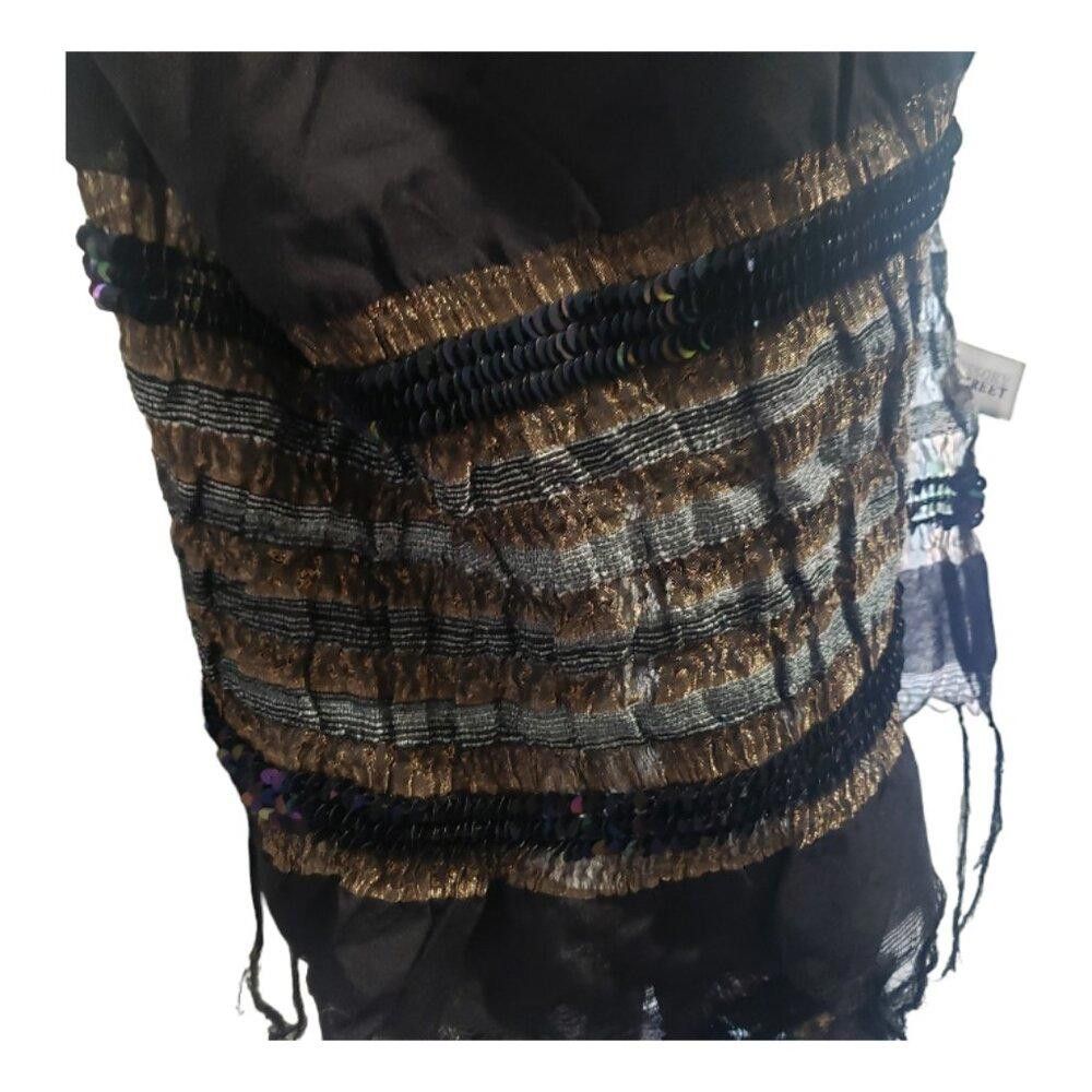 Designer CT1679 Accessory Street Black Sequined Wrap/Scarf OS Size ONE SIZE - 2 Thumbnail