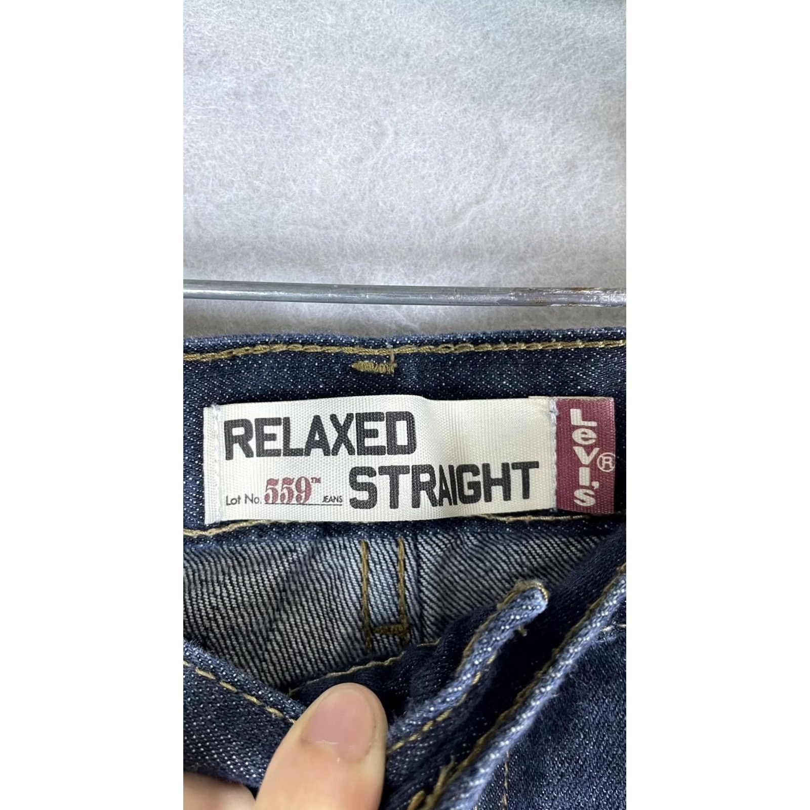 Levi's Levi's 559 Jeans Mens 47x30 Blue Dark Wash Relaxed Straight Denim Pants Size US 32 / EU 48 - 2 Thumbnail