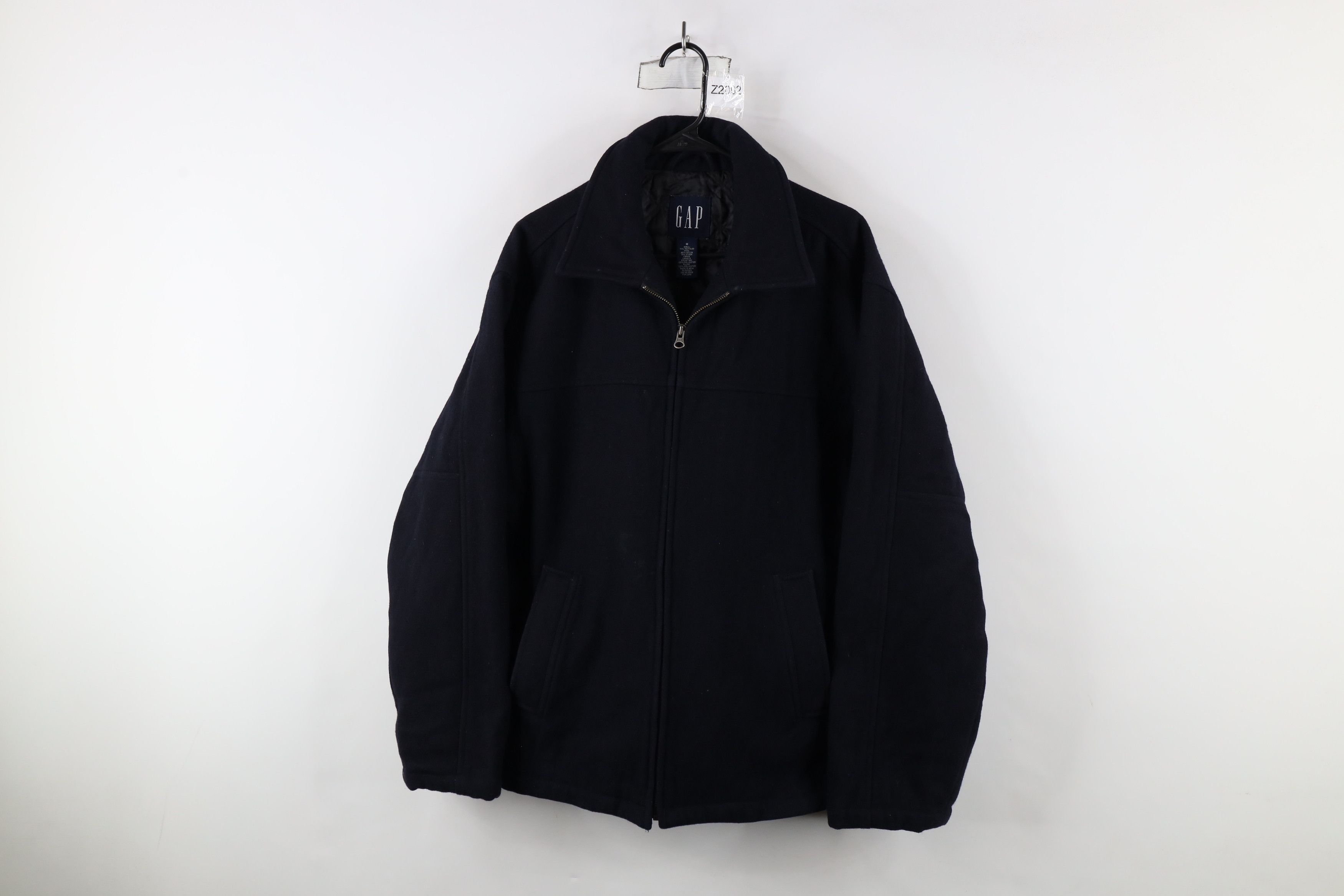Gap × Vintage Vintage Y2K 2000 Gap Quilted Wool Bomber Jacket Navy Blue Size US M / EU 48-50 / 2 - 1 Thumbnail