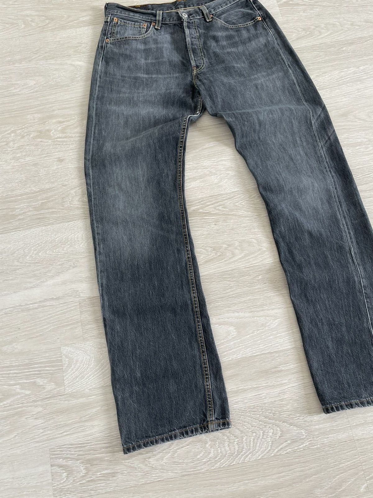 Levi's Vintage 00s Levi's 501 Gray Washed Denim Straight Jeans Size US 33 - 4 Thumbnail