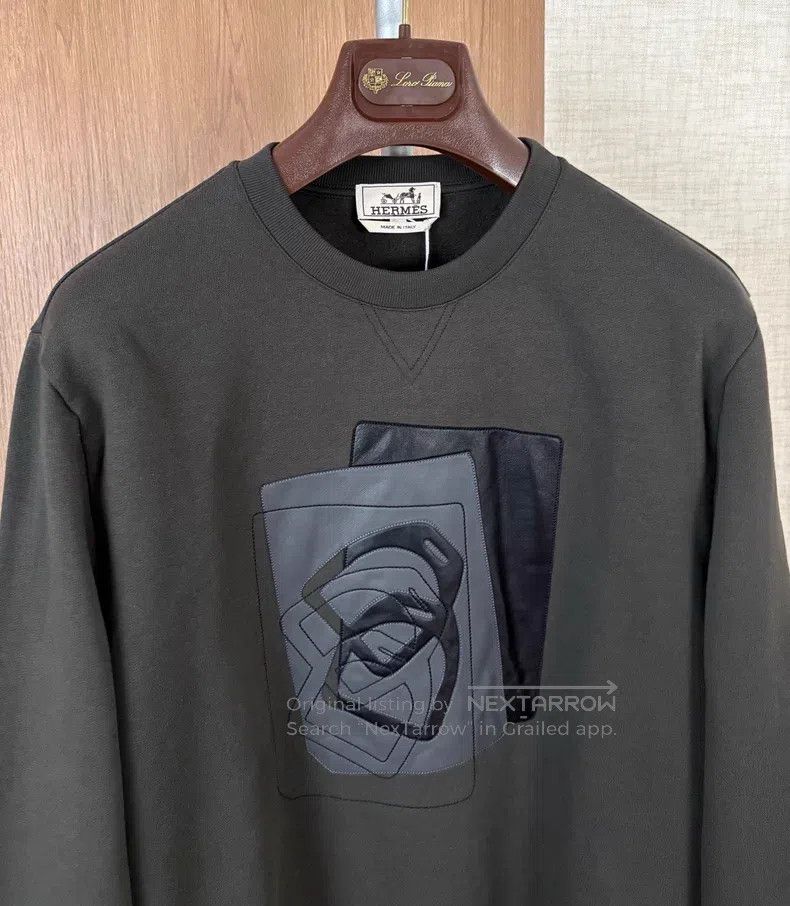 Hermes Hermes Autumn Winter Men's Sweatshirt, Fleece Lined, Lamb Size US M / EU 48-50 / 2 - 2 Thumbnail