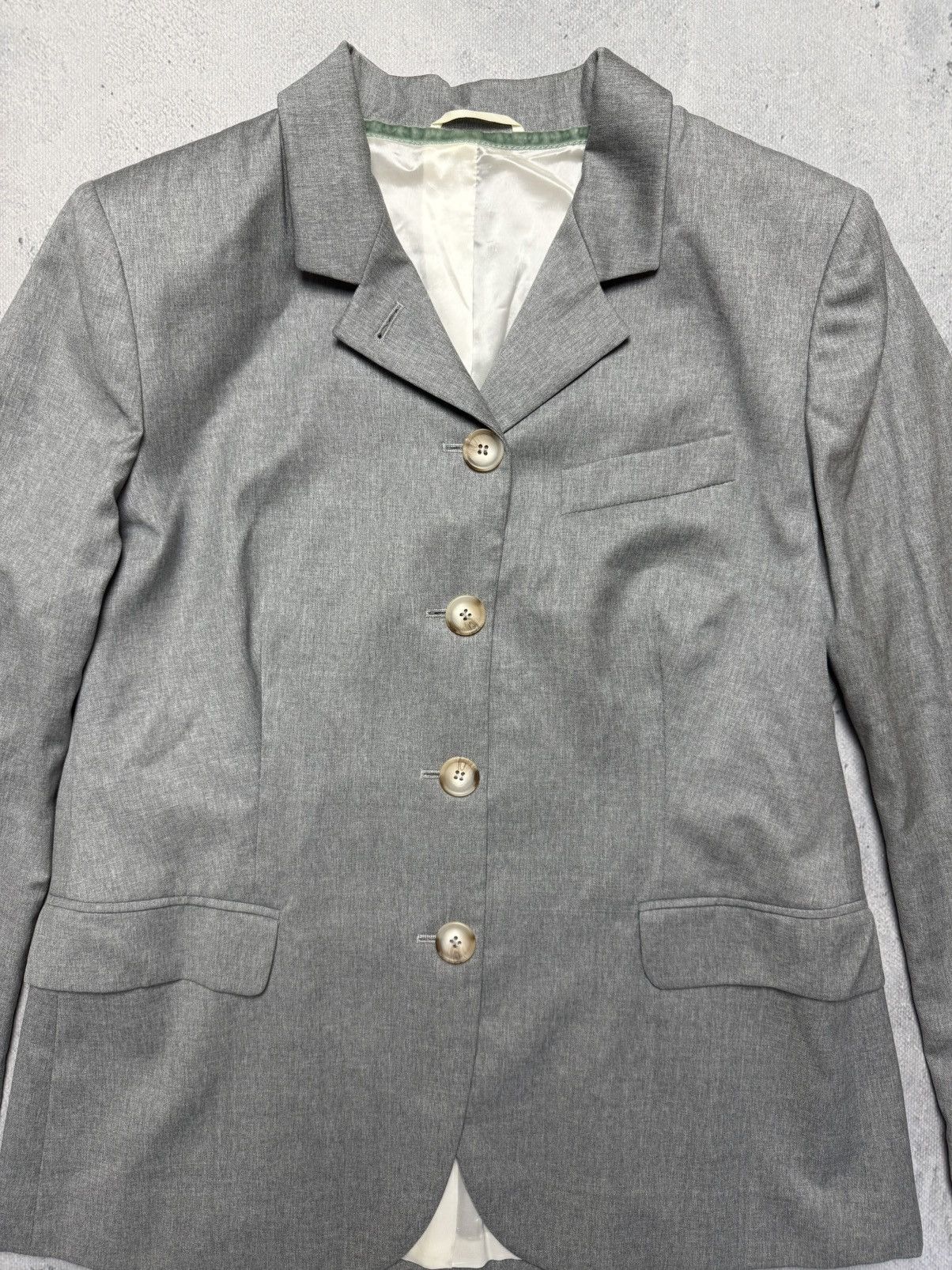 Luciano Barbera Luciano Barbera Womens Wool Casual Blazer Made In Italy Lux Size L / US 10 / IT 46 - 7 Thumbnail