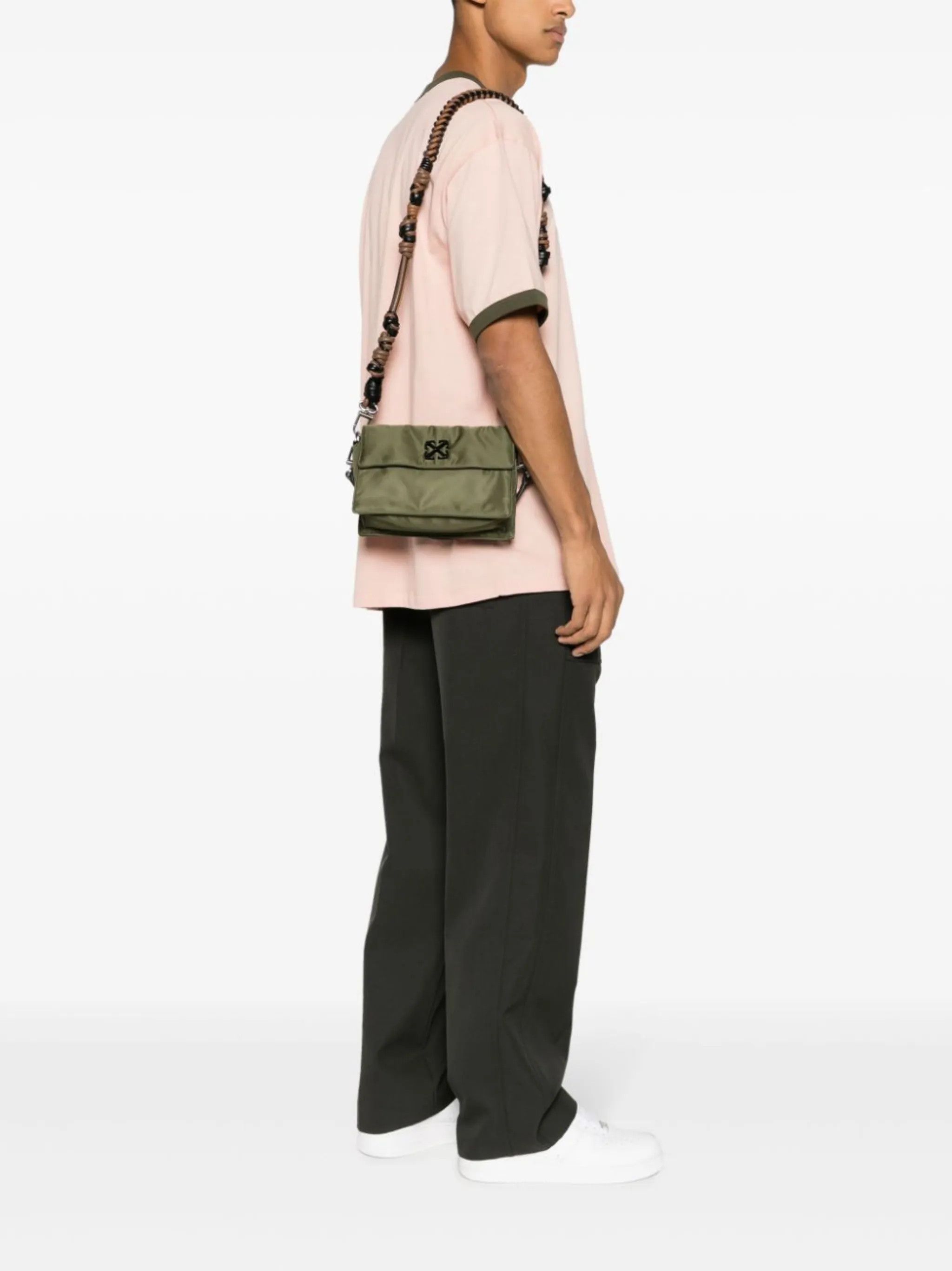 Off-White o1y0225 Size : OS / Logo Handbag in Military Green Size ONE SIZE - 5 Thumbnail